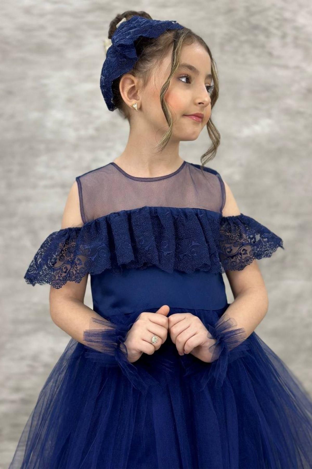 Dark blue dress hot sale for girl