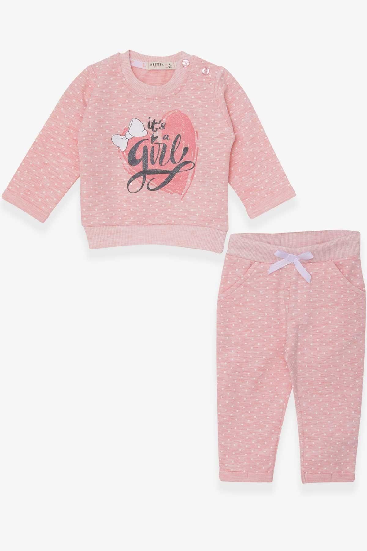 Breeze Baby Girl Tracksuit Set Polka Dot Glitter Printed 6 Months