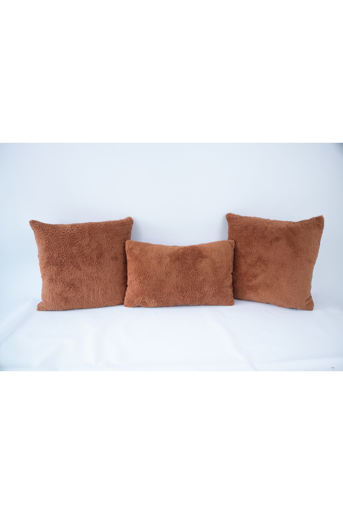 Skhome-غطاء وسادة من القطيفة على شكل خروف مزدوج الجوانب من الصوف المنتفخ 3 قطع 2 مربع 1 مستطيل (2k1dPuffy06) 2