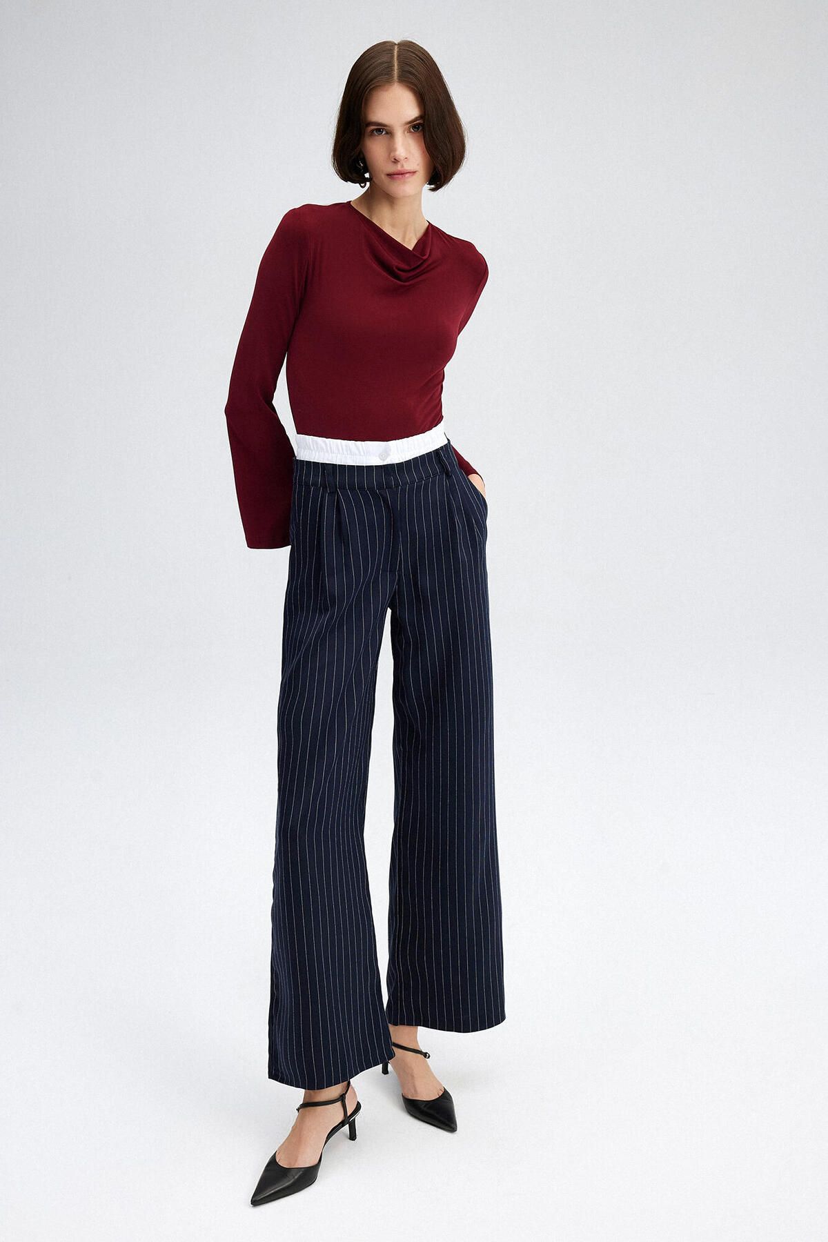 Dark blue sales wide leg pants