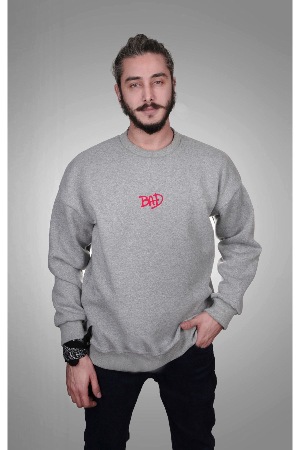 Darkia Michael Jackson MJ Bad Front Back Printed Gray Unisex