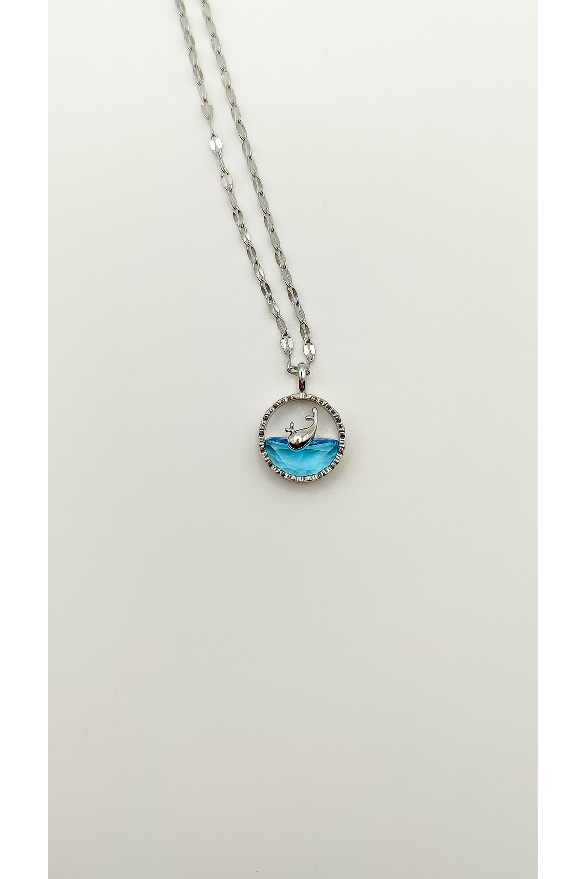 Balık Figürlü Ince Zincir Çelik Kolye