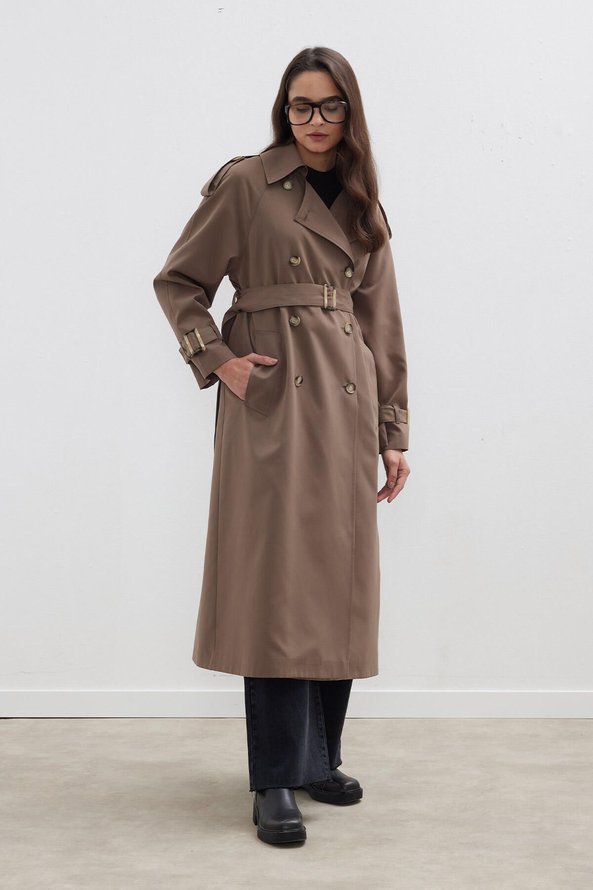 Manuka-TRENC COAT DE DESIGN DUBLĂ UTILIZARE MINK 5