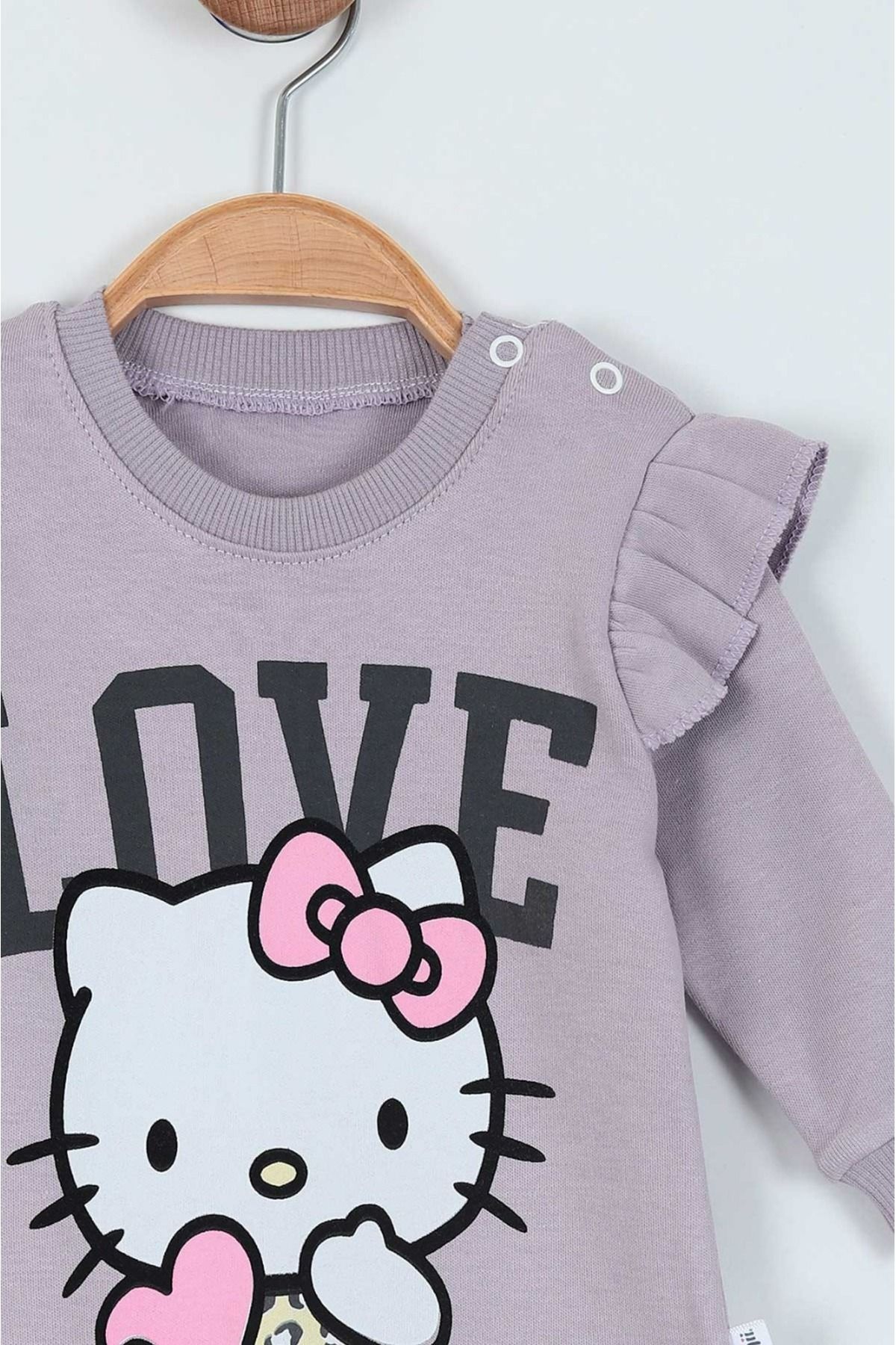 Little Baby-Combed Cotton ''HELLO KITTY" Jumpsuit 2
