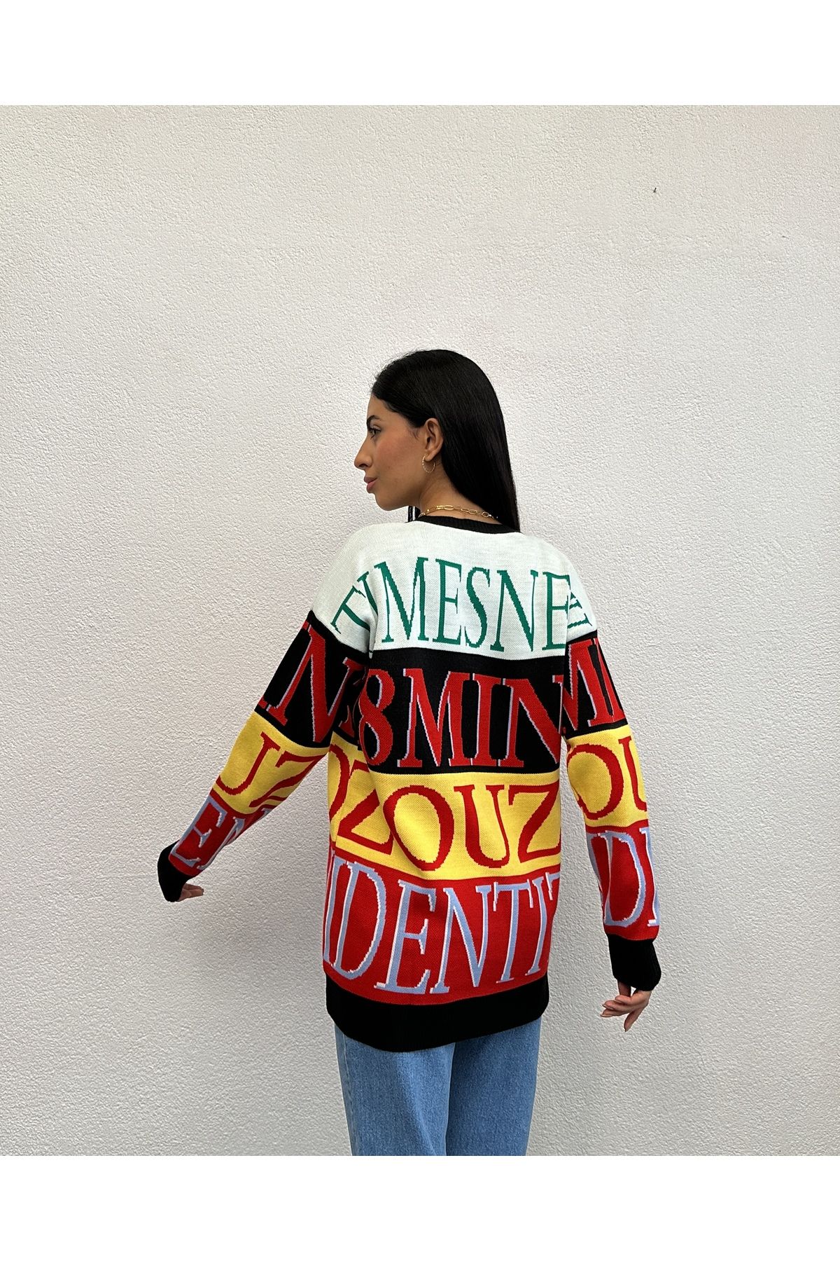 OUZ Fashion-Written Knitwear Sweater 2