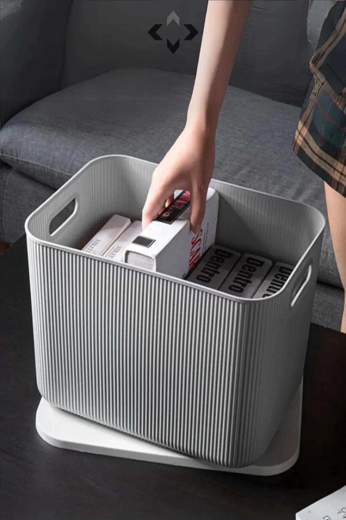 Bayev-4 Pieces 21 Lt Multi-Purpose Gray Storage Box - Organizer - Lidded Laundry Basket Boots Box 2