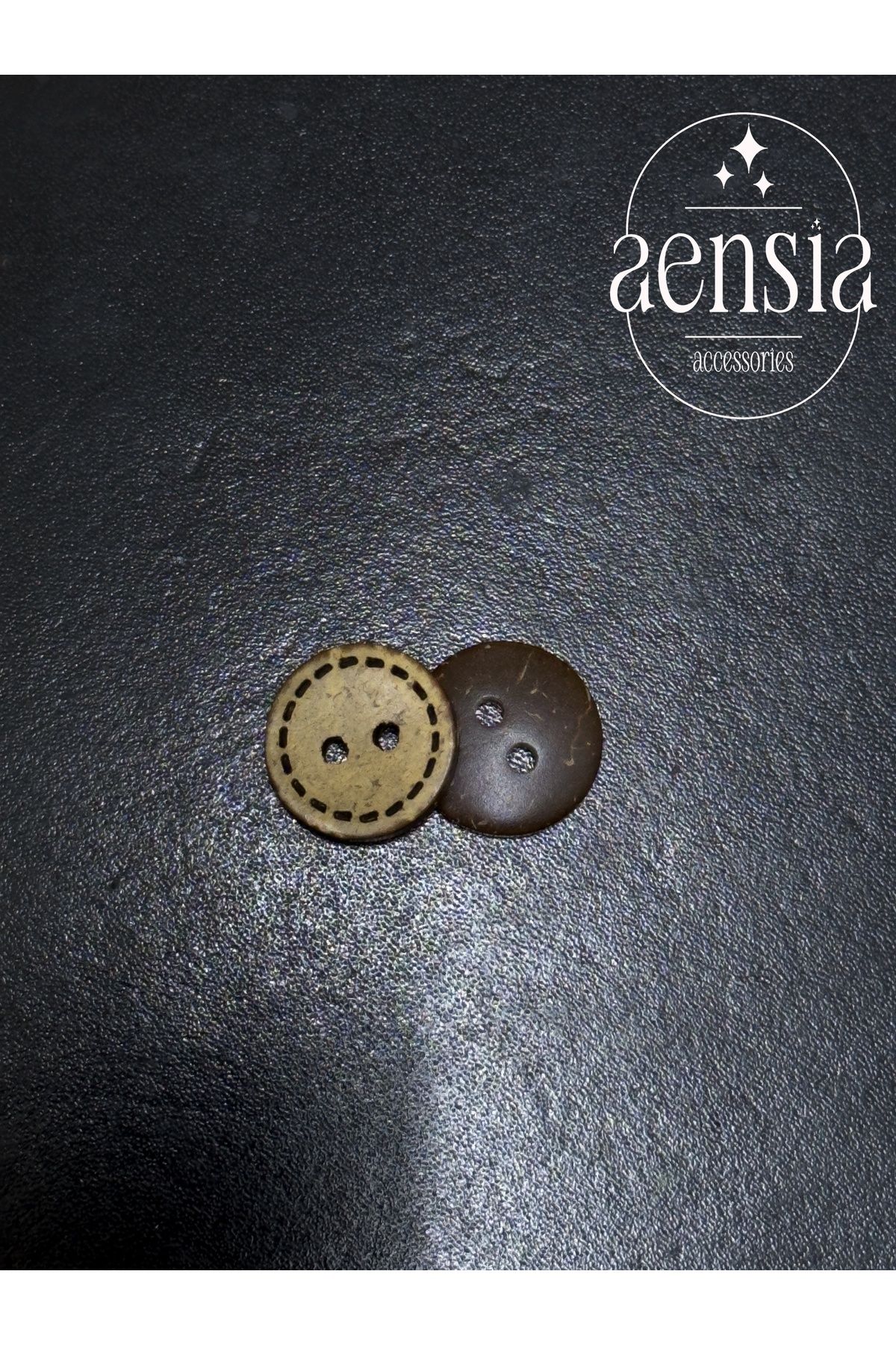 aensia-Real Coconut Coconut Button with Laser Stitching Detail 20 Size Buttons with Straight Holes - Pack of 10 Buttons 4
