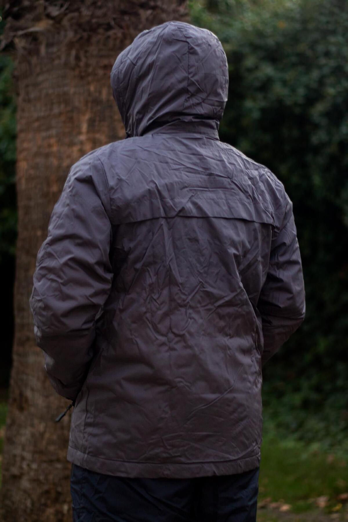 کاپشن مردانه خاکستری Azıcık Akıllı | 23EMNTR860 اورجینال - تصویر 6