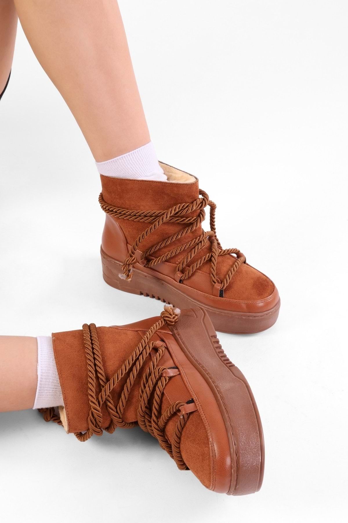 Tan furry hotsell boots