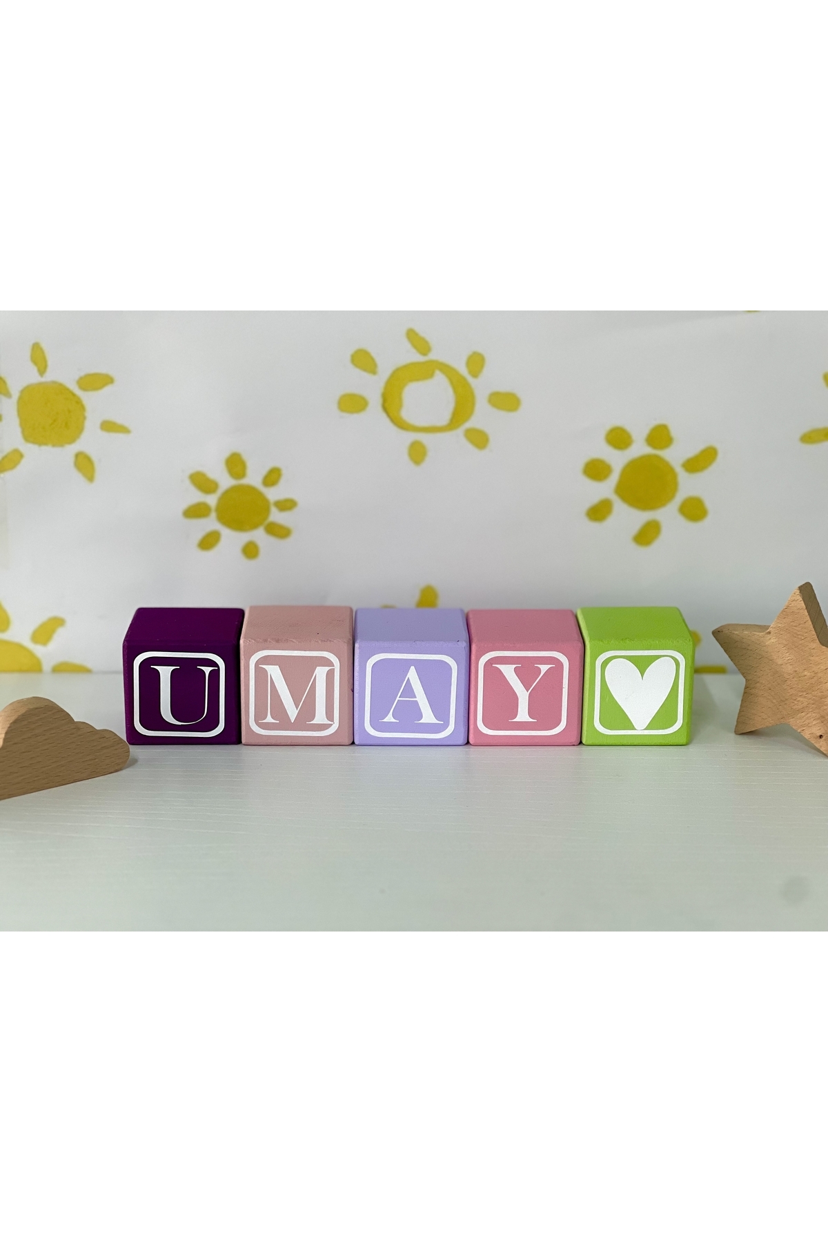 Renkli Bebek Isim Küpü 5 Harfli Isim Küpü