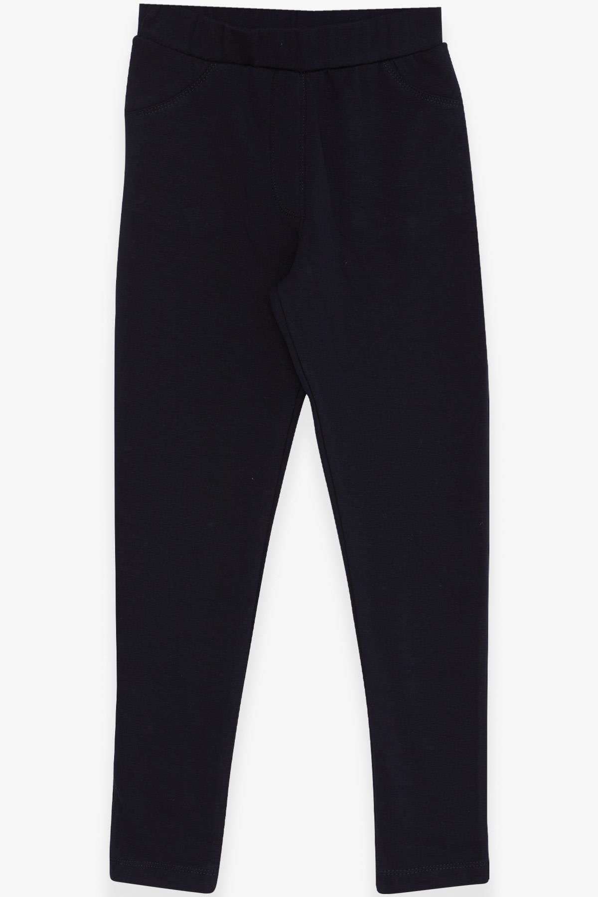 Breeze Girl s Tights with Back Pocket Age 8 14 Navy Blue Trendyol