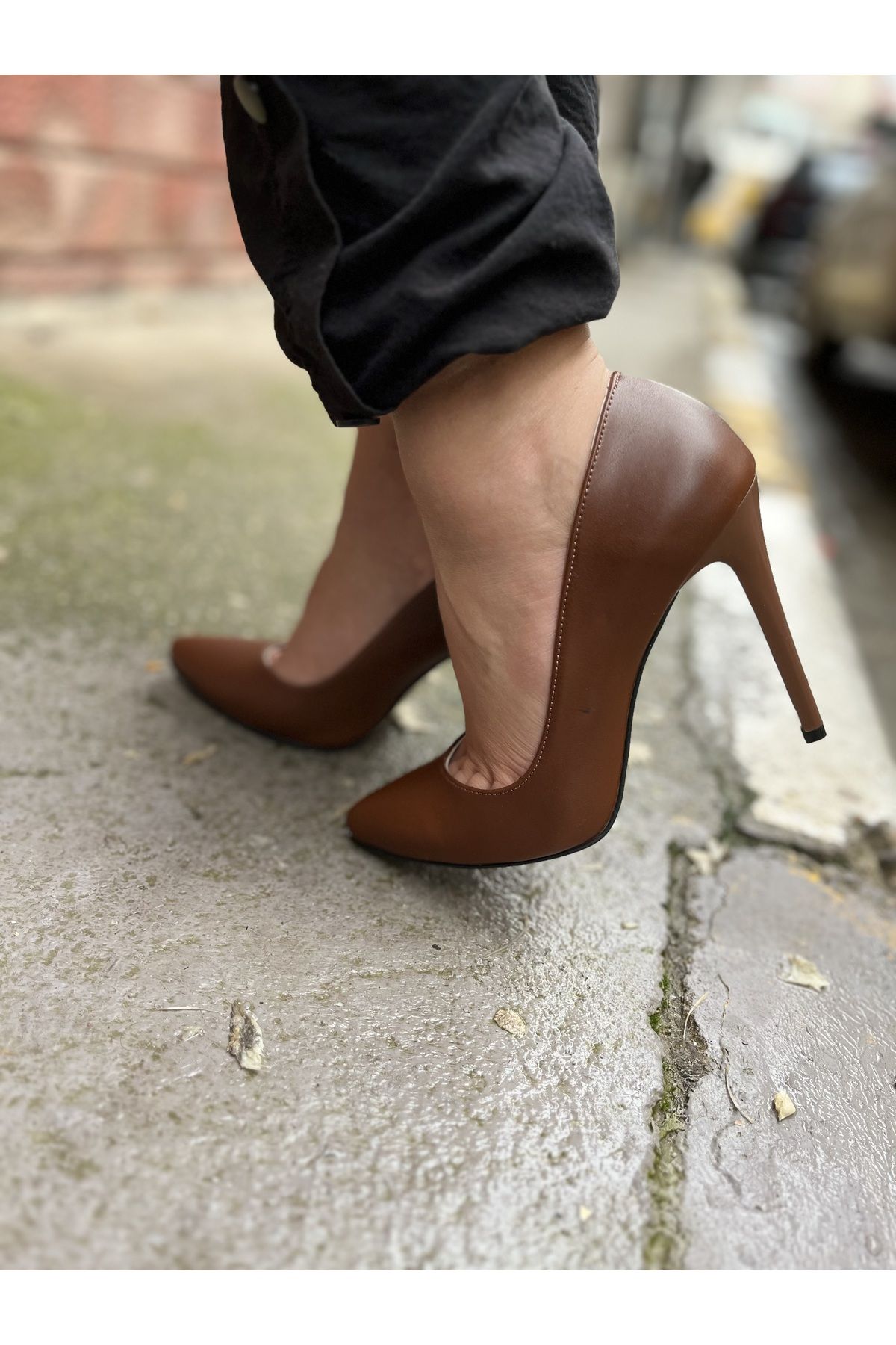 Dark brown on sale high heel shoes