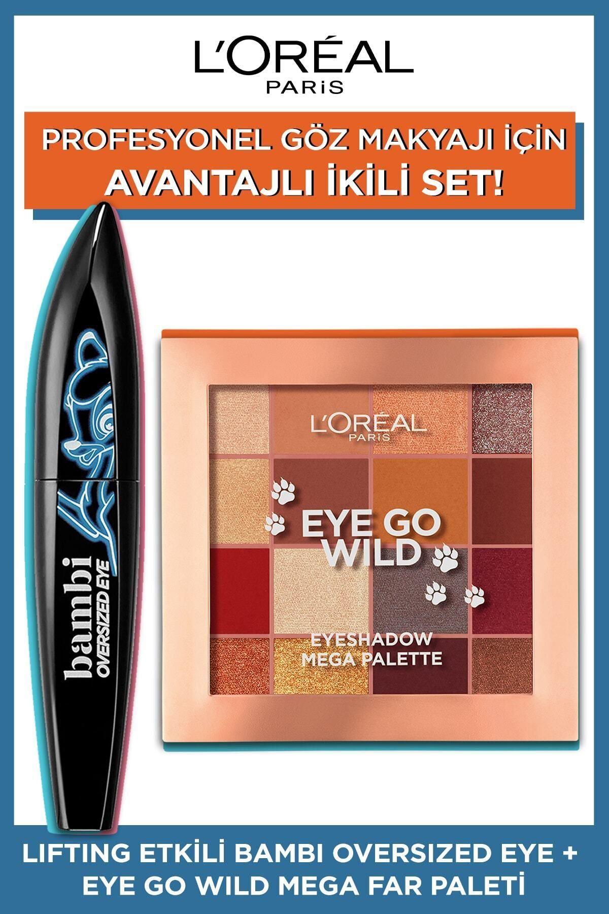 L'Oreal Paris-Bambi Oversized Eye Black Mascara with Lifting Effect + Eye Go Wild Mega Eyeshadow Palette Set of 2 1
