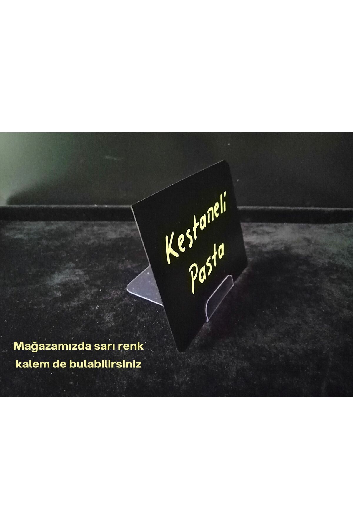 Şeffaf Etiket-10 Pieces Decorative Black Label Set A7 Size Standing Erasable Aesthetic Showcase Label Set 7