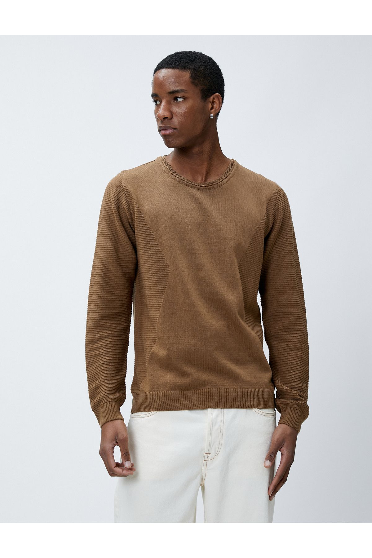 Mens slim fit crew neck sweater sale