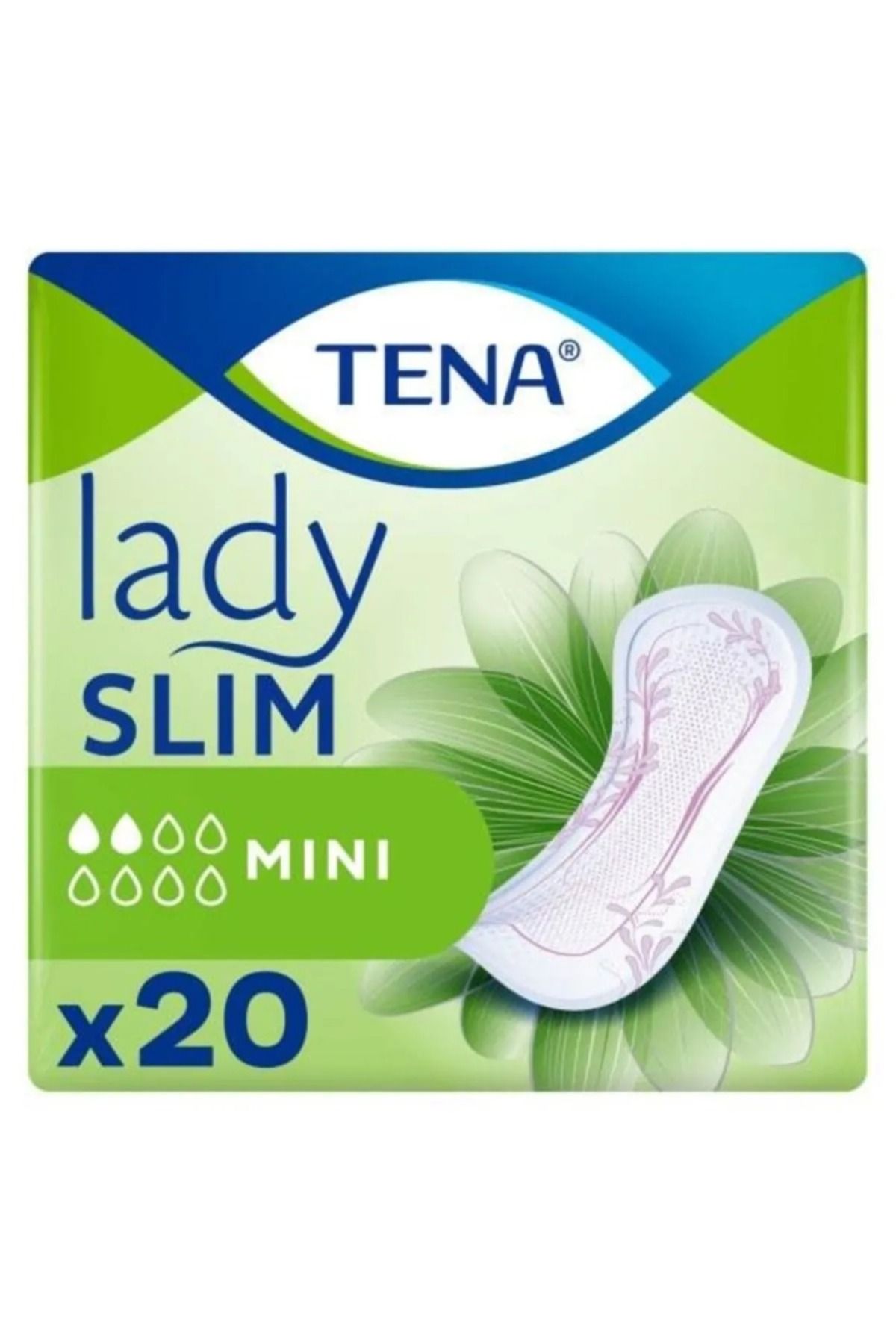 TENA Lady Slim Mini, Kadın Mesane Pedi, 2 Damla, 20'li 10 Paket (200 Adet)