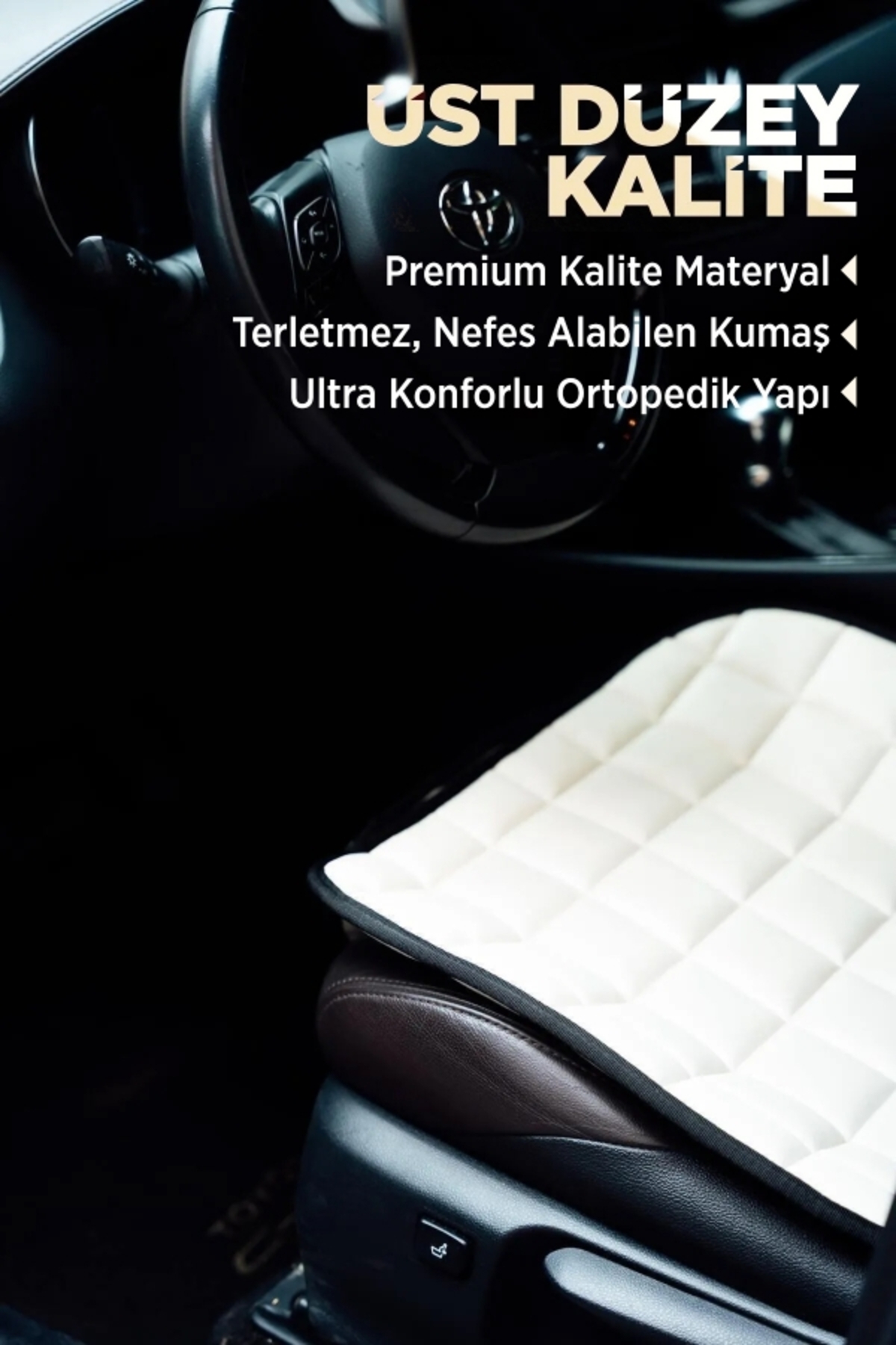 TEKNOCLUB Oto Araç Araba Ortepedik Cepli Terletmez Ön Koltuk Minderİ Seti, Koruyucu fotoğrafı 3 (önizleme)