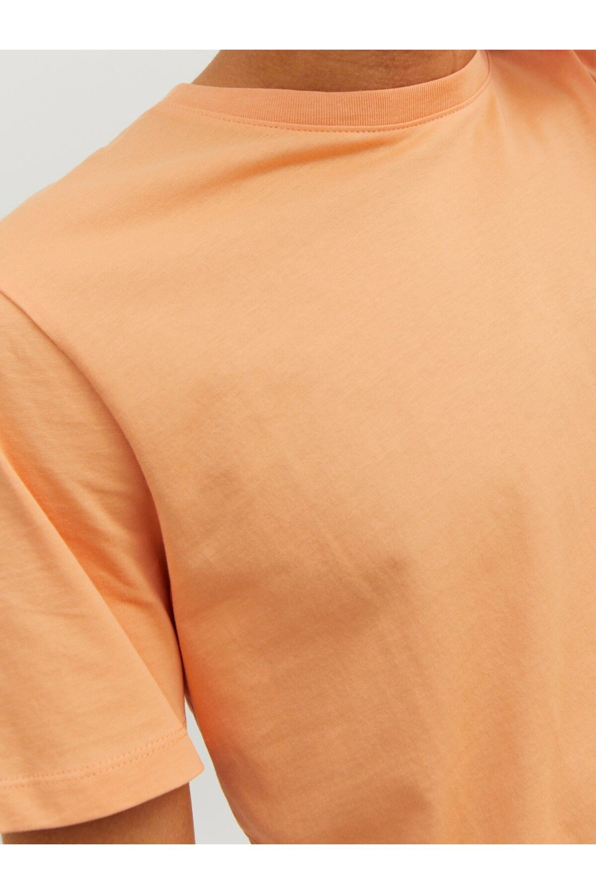 تی شرت نارنجی مردانه Jack & Jones نخی ارگانیک جک اند جونز اسلیم فیت 12156101 Jack & Jones