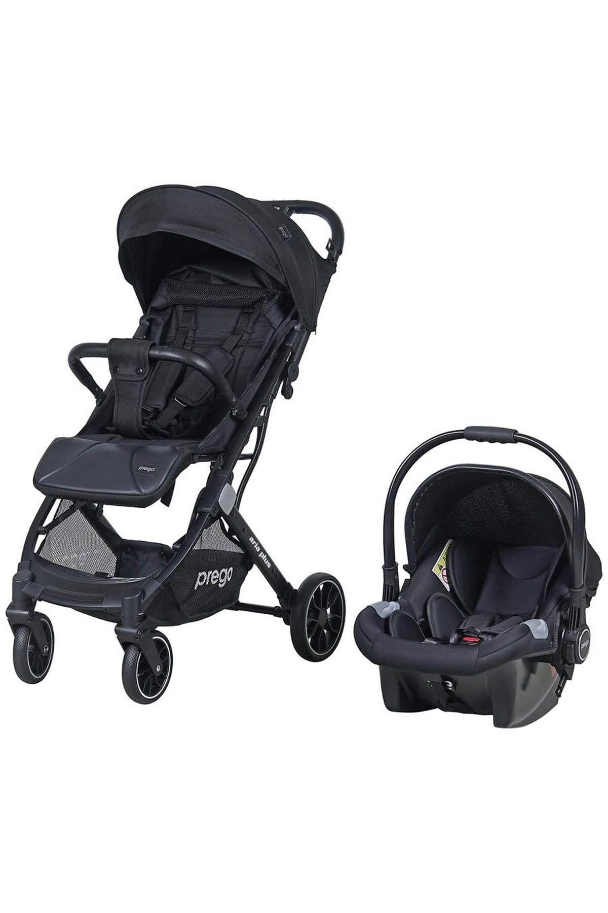 Детская коляска Prego 2037 Aria Plus Travel System, черная IB65139