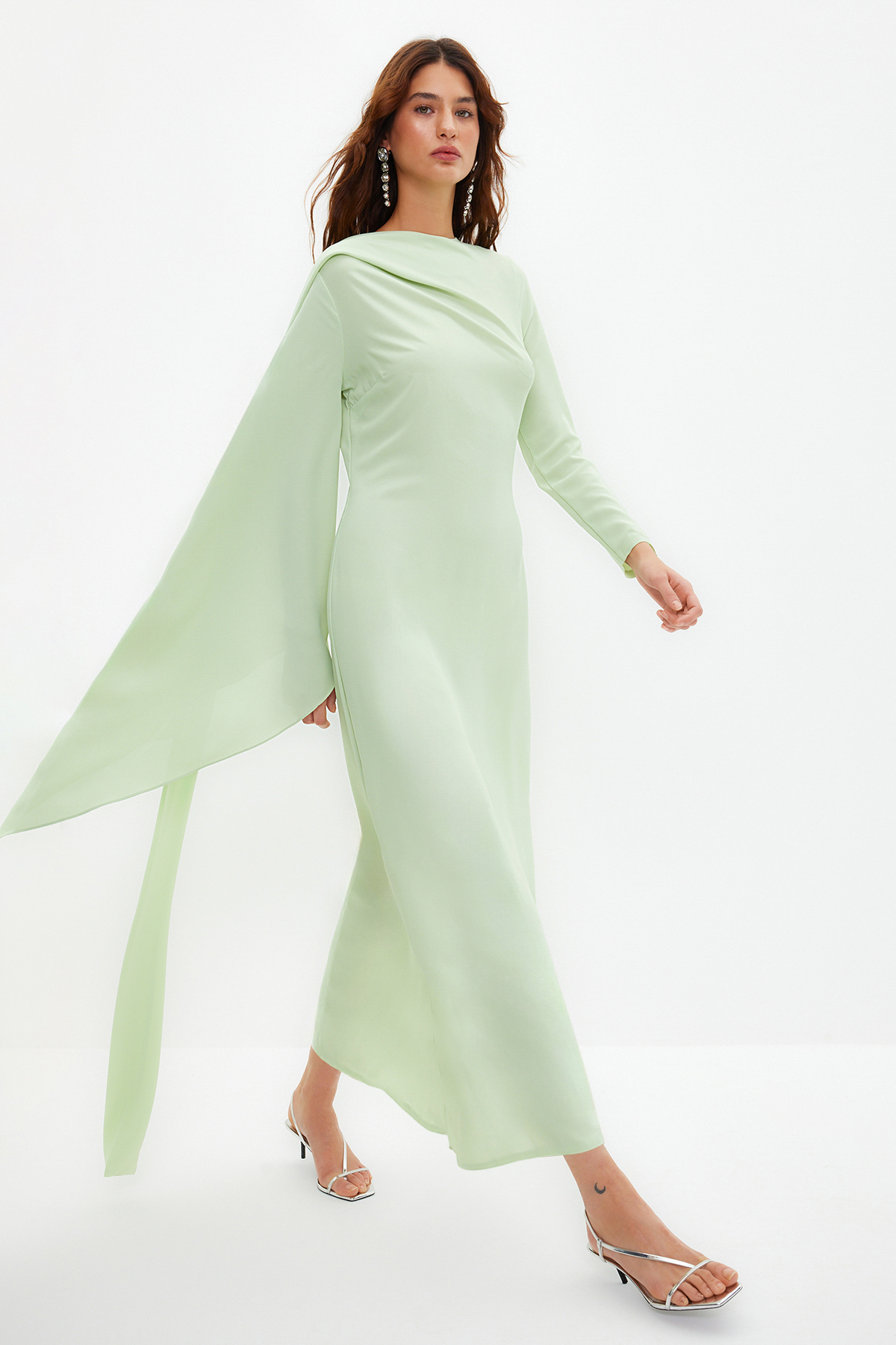 Damen Kunstpelz Schal Mit Strass-Broschen - 175cm Für Hochzeit & Winter