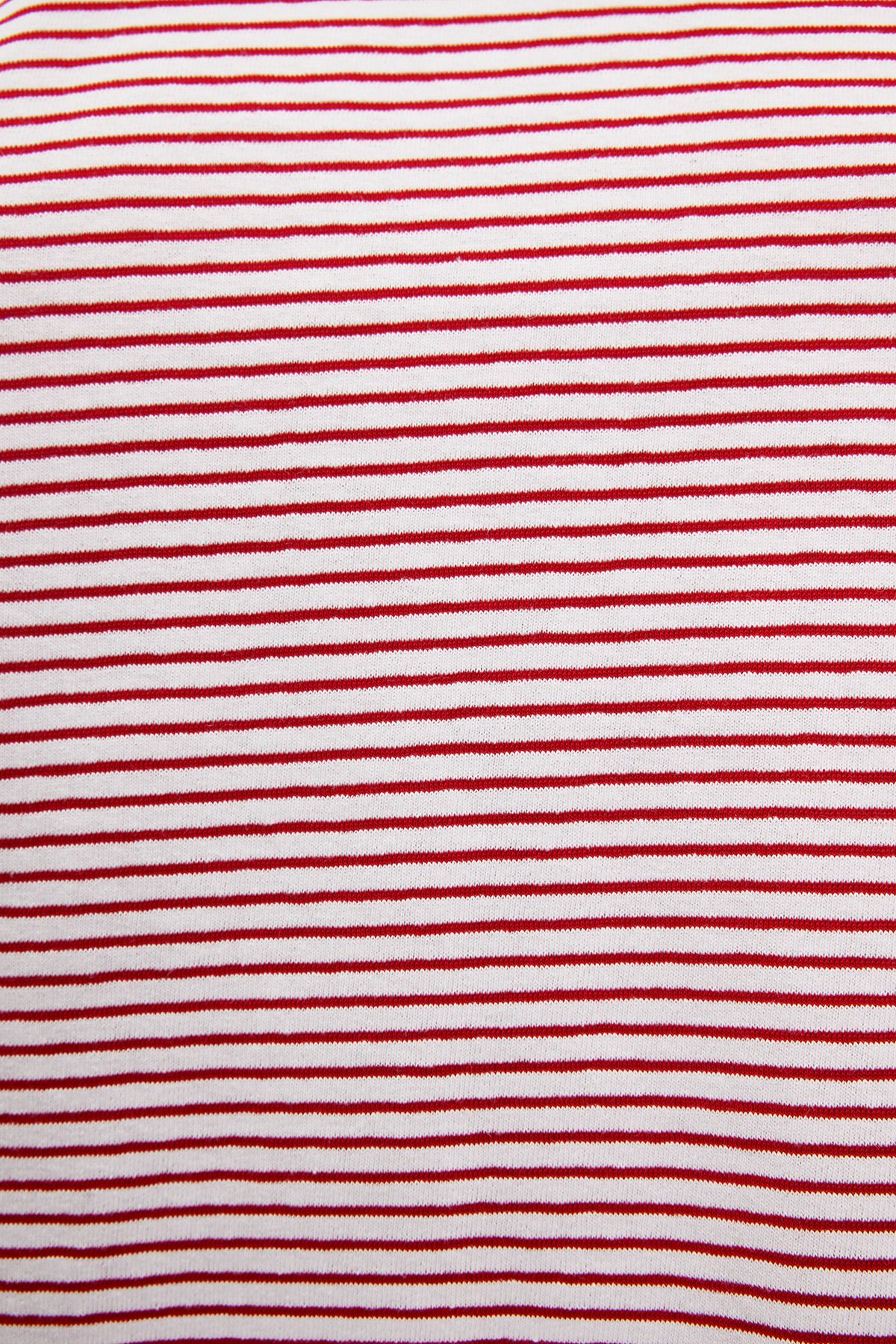 Trendyol Collection-Červené Ecru pruhované Premium Basic Regular/Normal Fit Pletené tričko Crew Neck TWOSS23TS00043 5