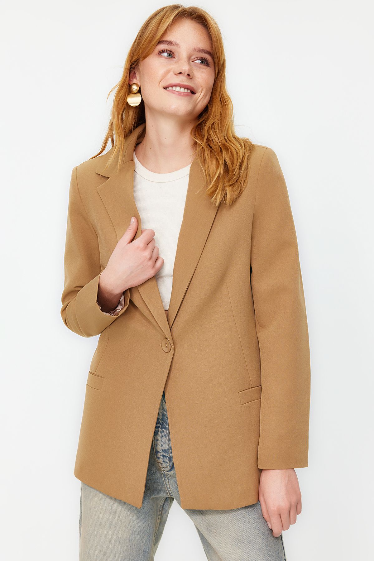 Dark 2025 camel blazer
