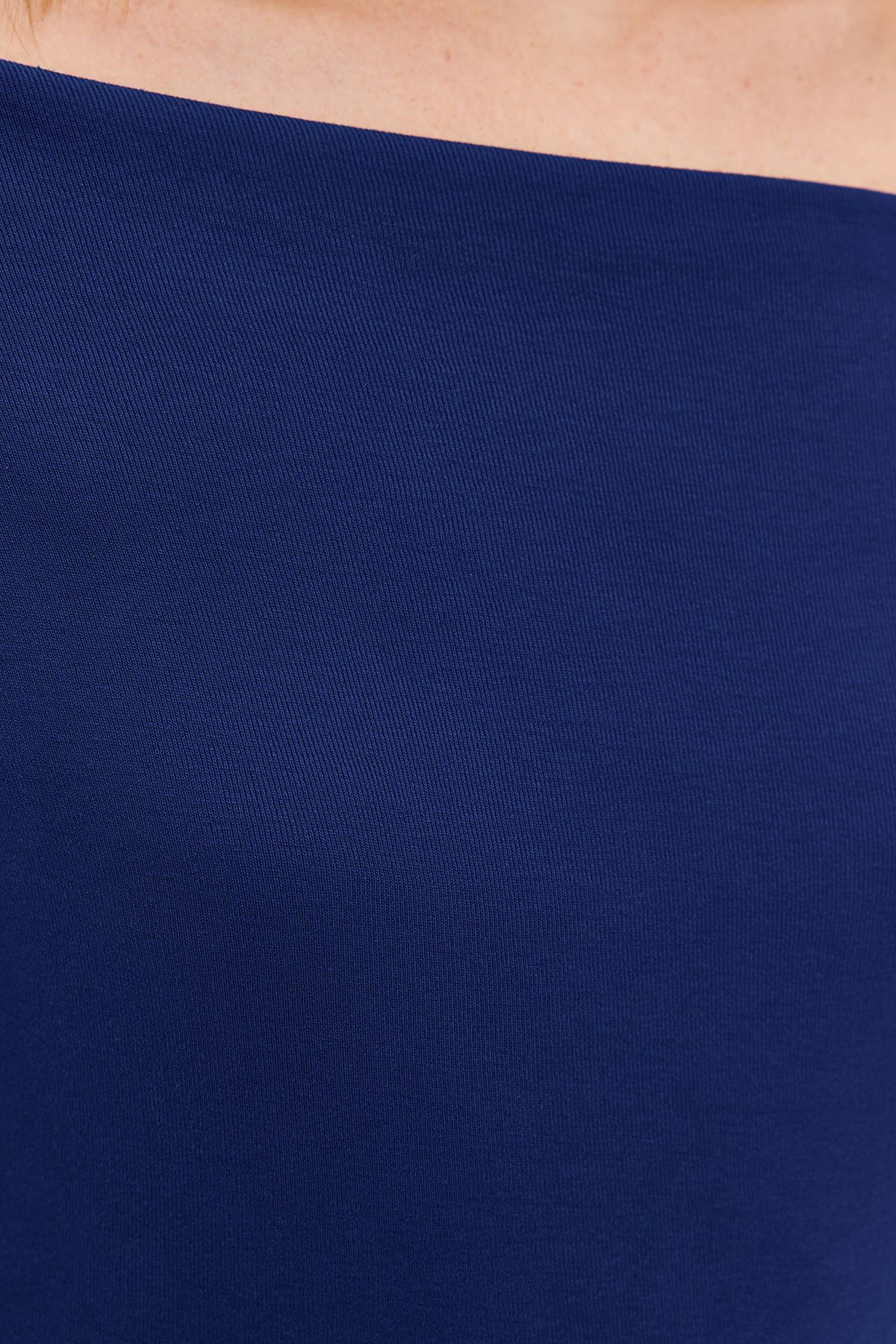 Trendyol Collection-Premium ανοιχτό μπλε ναυτικό πλεκτή μπλούζα με λαιμόκοψη - TWOAW24BZ00227 5