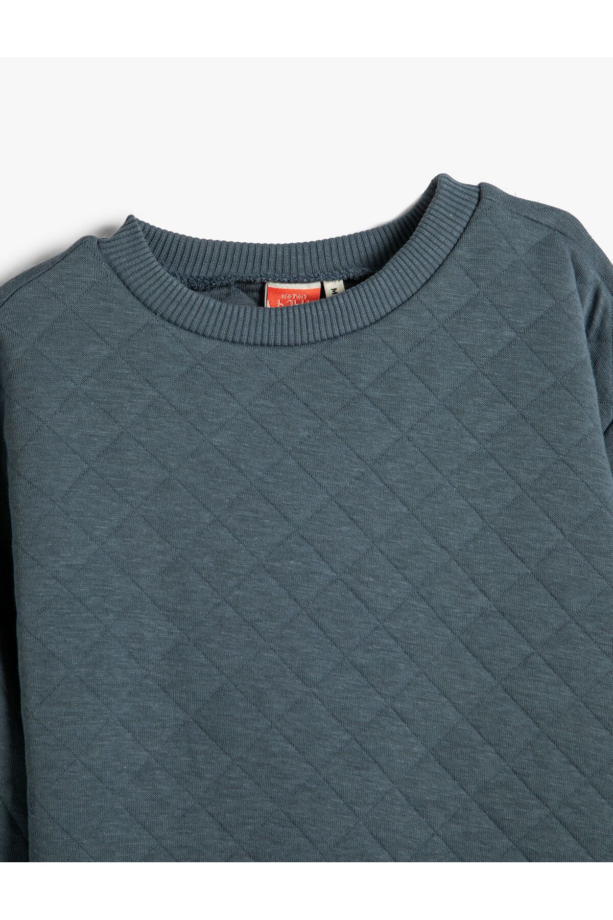 Mens quilted shop crewneck sweatshirt