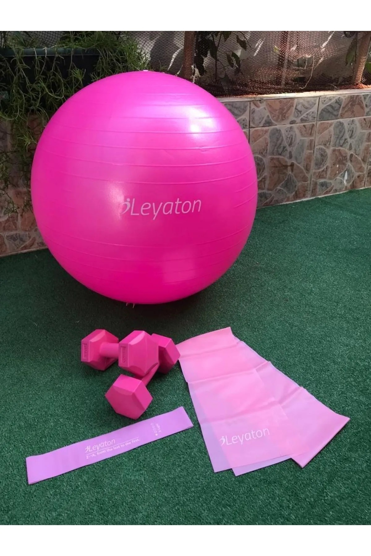 Clifton Pilates Topu (75 Cm) / (1 Kgx2) Dambıl / Pilates Bandı Loop Band / Pompa