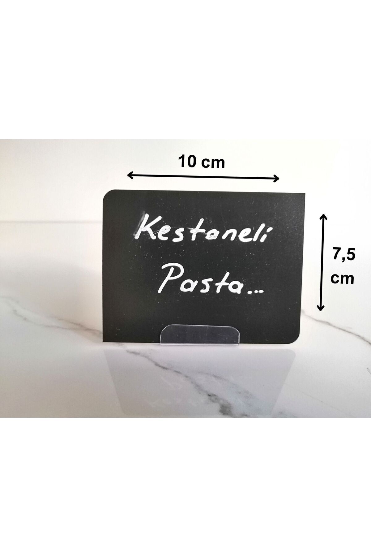 Şeffaf Etiket-10 Pieces Decorative Black Label Set A7 Size Standing Erasable Aesthetic Showcase Label Set 4
