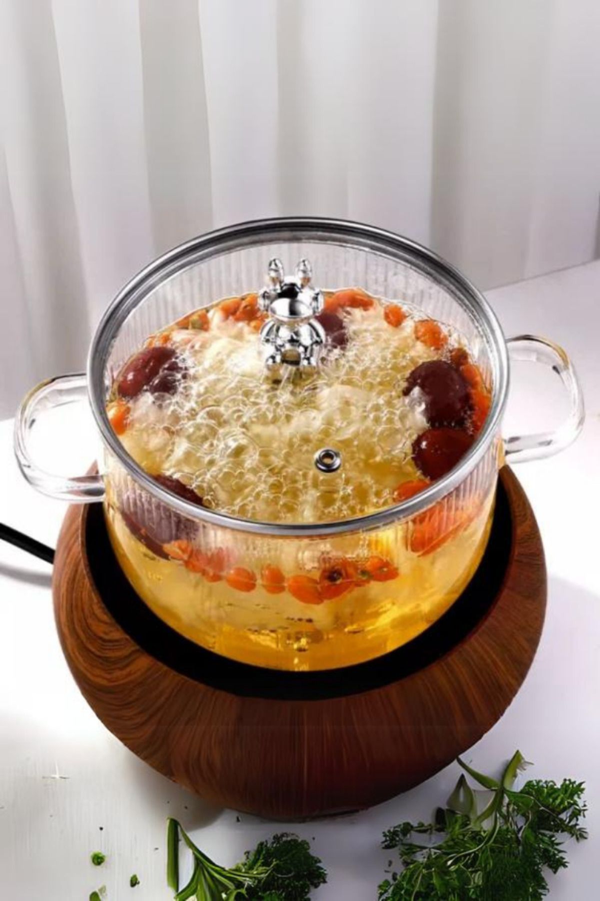 Comprox-1700cc Teddy Bear Figured Pot Heat Resistant|Borosilicate| Termisil Stove Top Glass Pot-1AD 7
