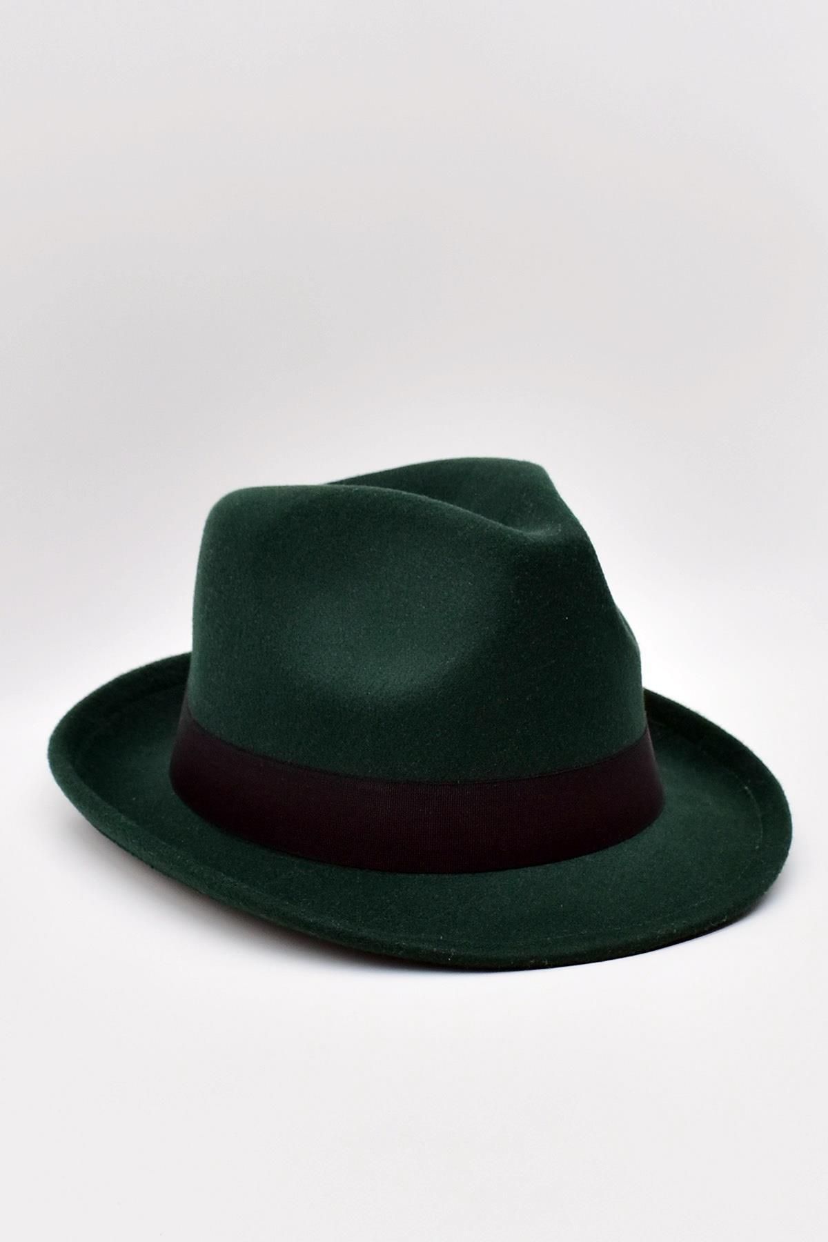 K lah Women s Emerald Green Short Fedora Hat
