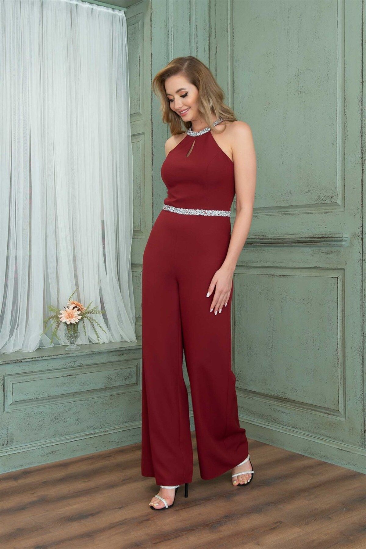 Maroon sales jump suit