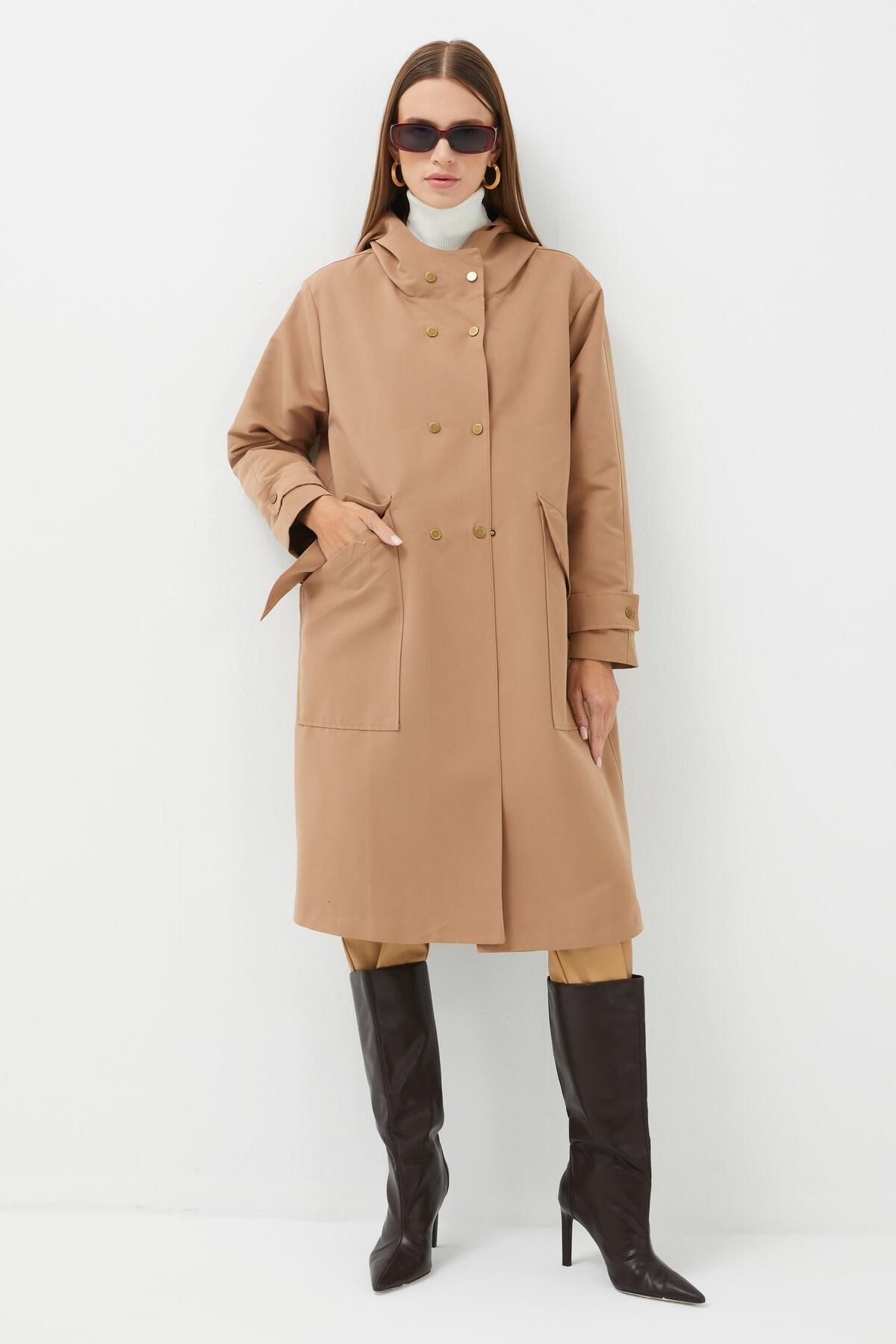 Mink online trench coat