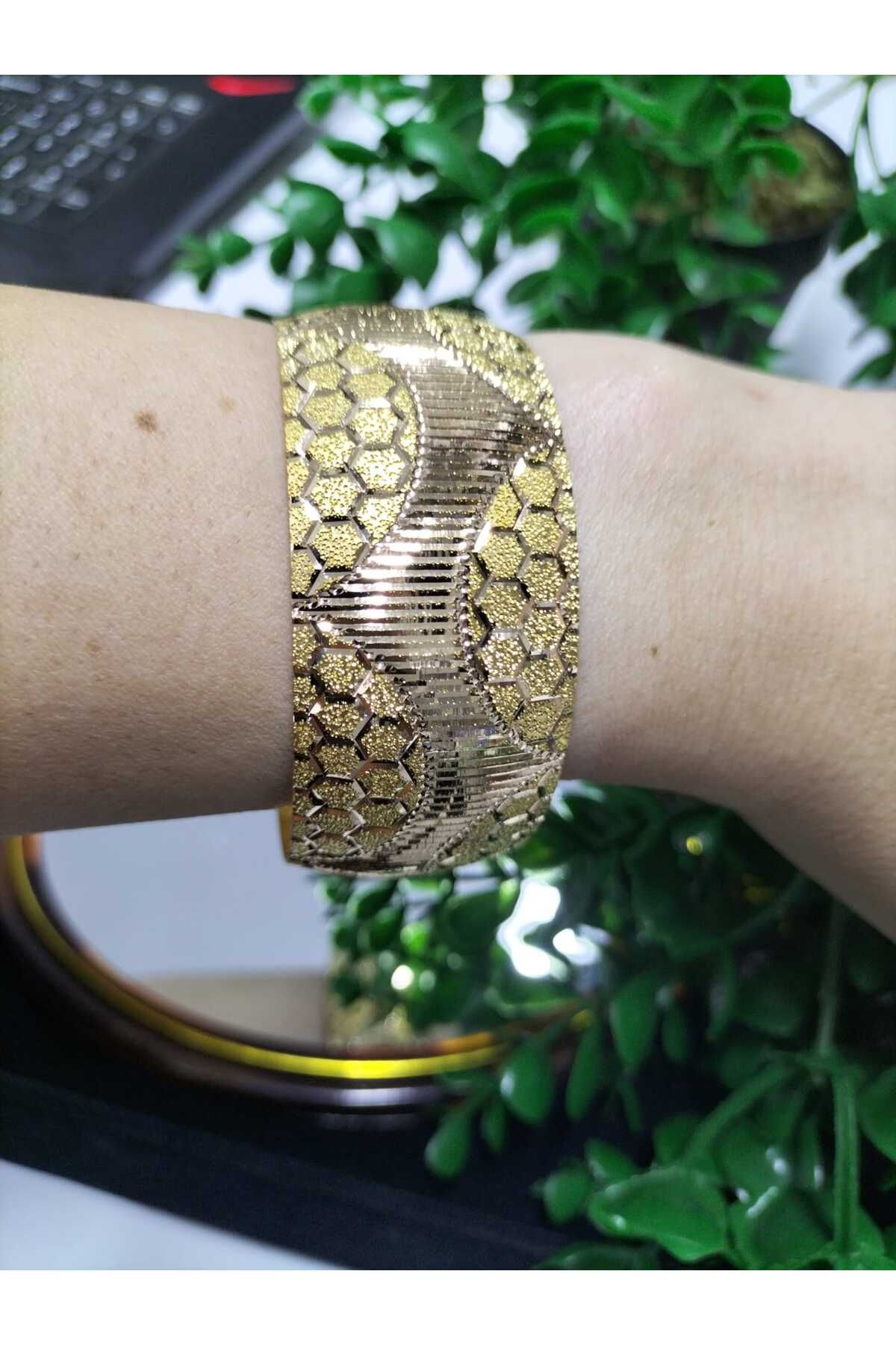 22 Ayar 35 gram Mega Petek Desen Yatırımlık Bilezik