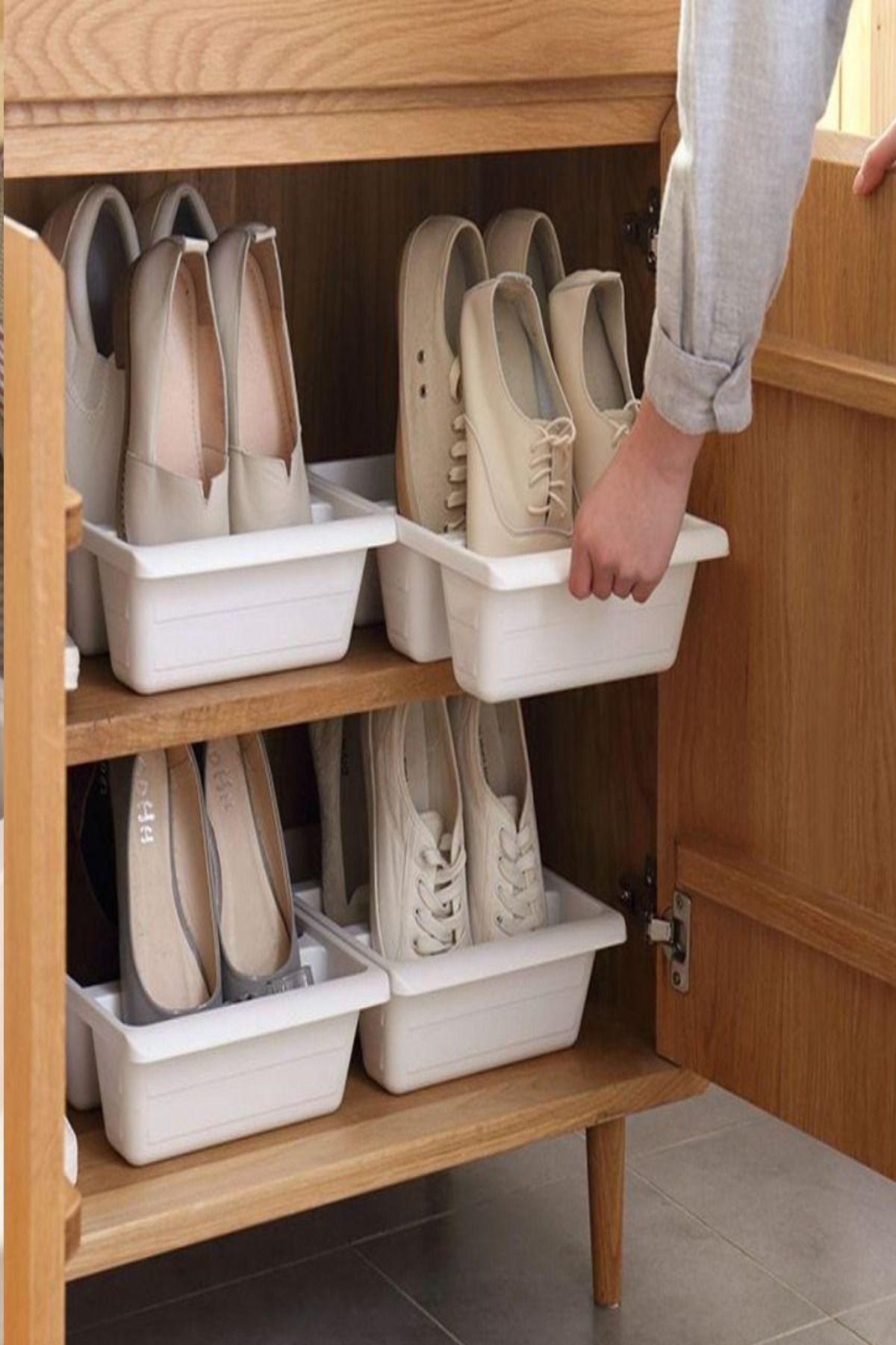 Bayev-12 Pieces Roman Shoe Set - 3 Vertical Shoe Rack and Storage Box 6