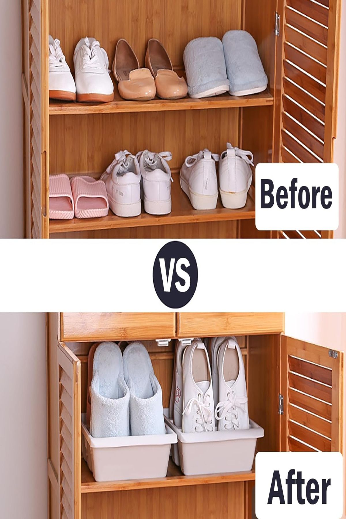 Bayev-12 Pieces Roman Shoe Set - 3 Vertical Shoe Rack and Storage Box 2