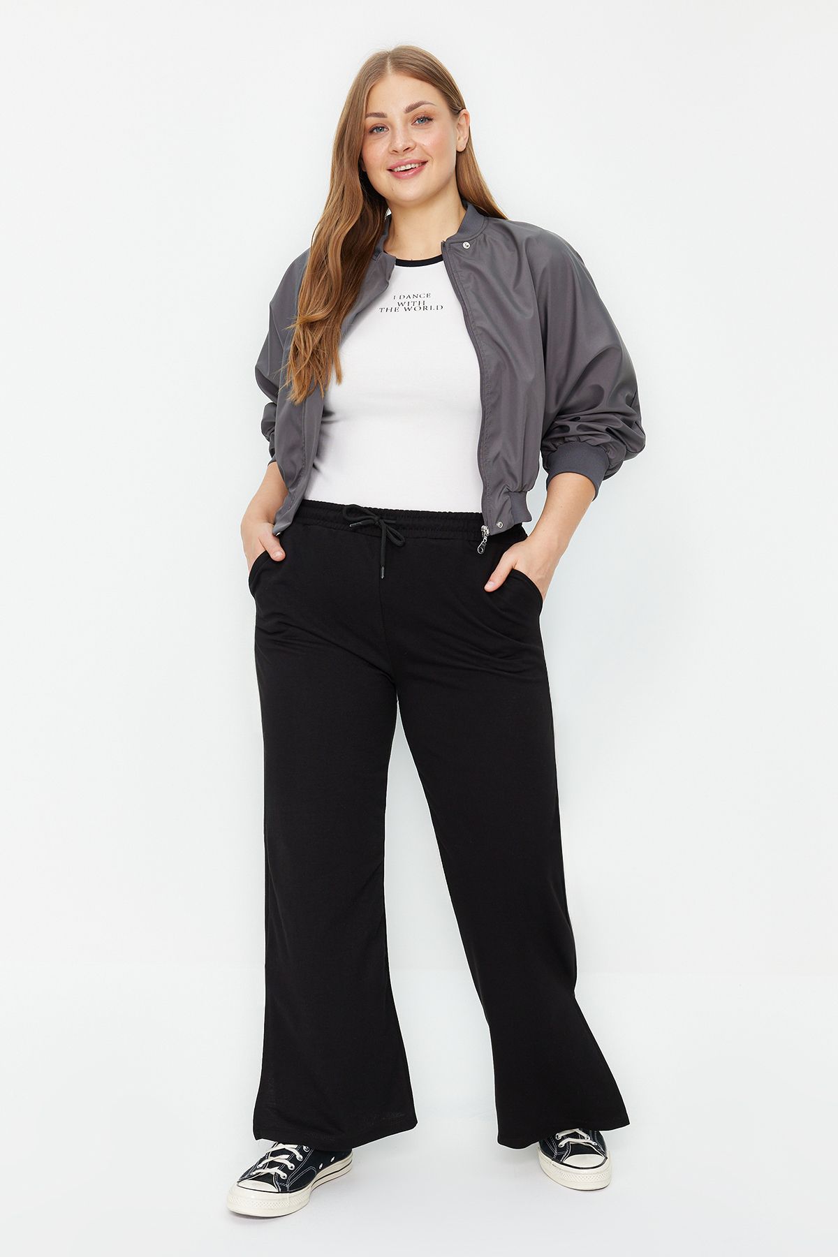 Trendyol Plus Size Black Knitted Fleece Leggings 2024, Buy Trendyol Online