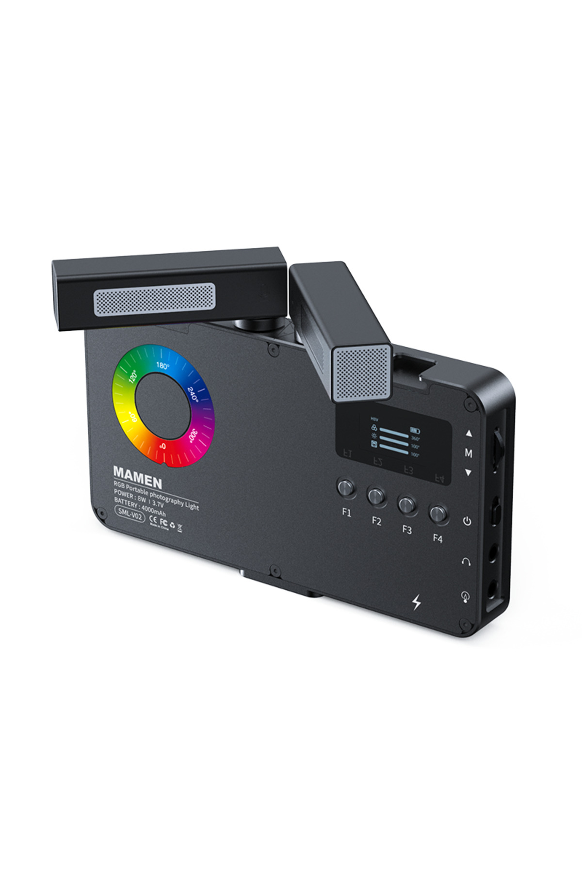 Sml-v02 Çift Mikrofonlu Rgb Led Video Ve Fotoğraf Efekt Işığı Metal Kasa Dahili Bataryalı