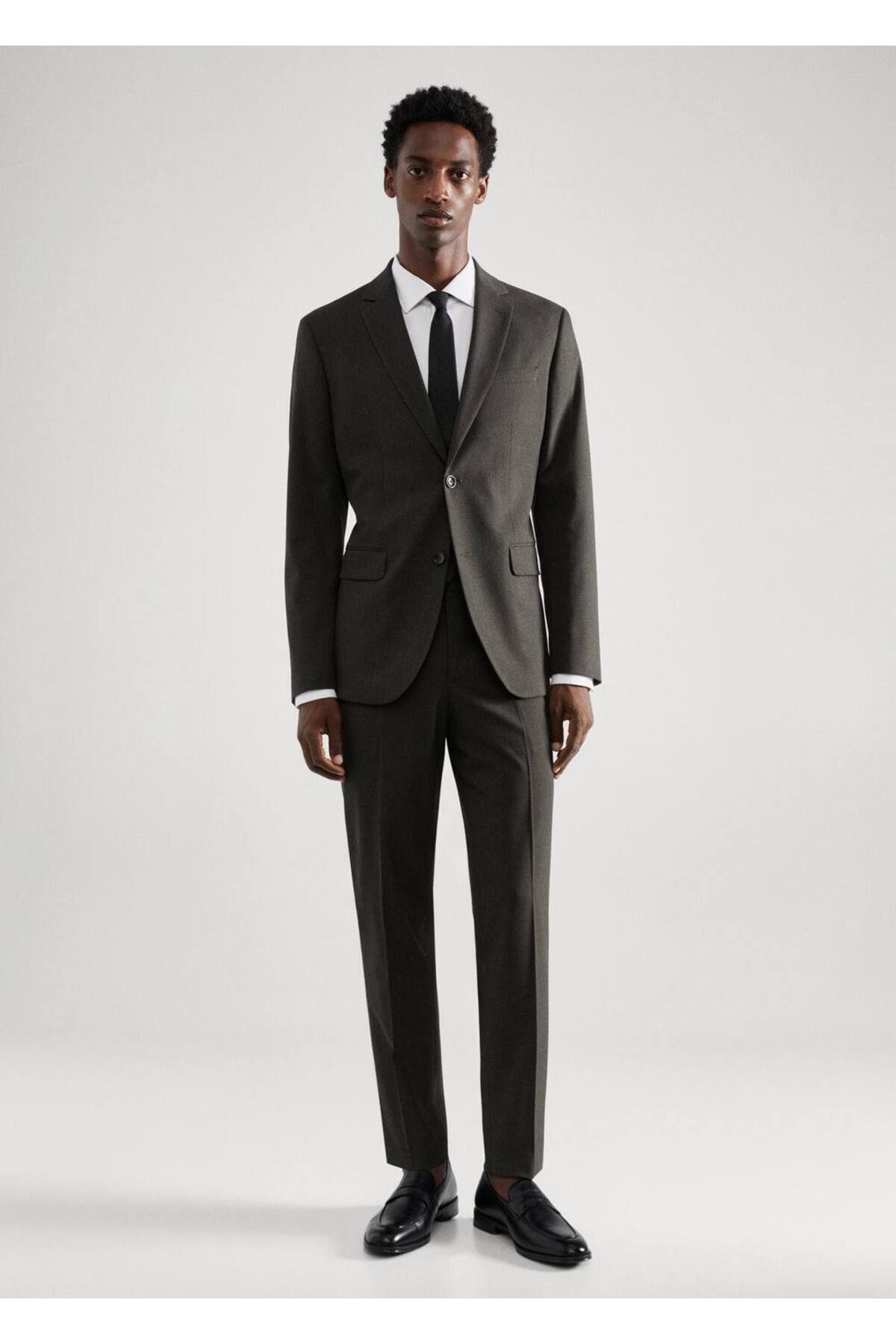MANGO Man-Stretch Fabric Blazer Jacket with Slim Fit Pattern 2