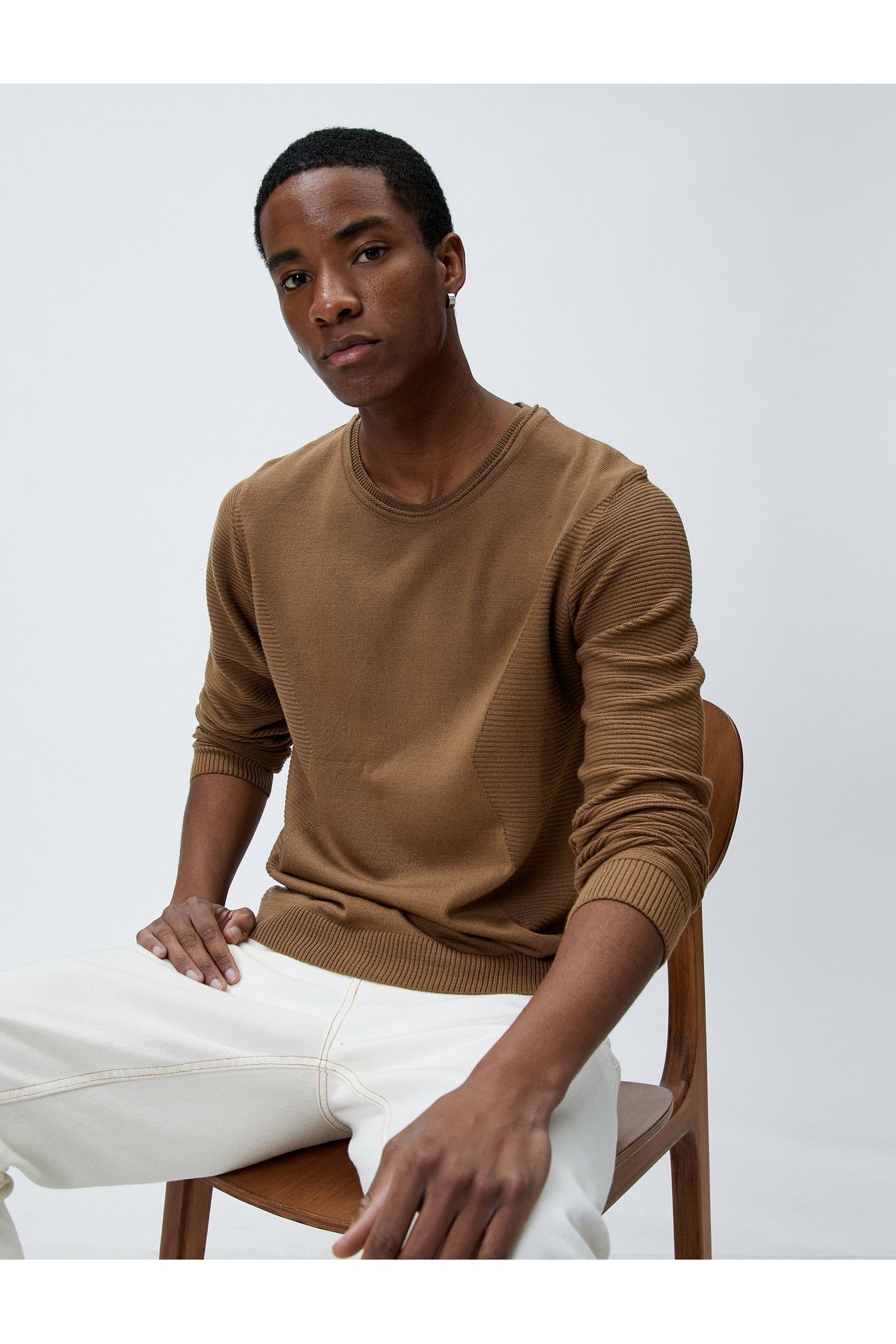 Mens slim fit crew neck sweater sale