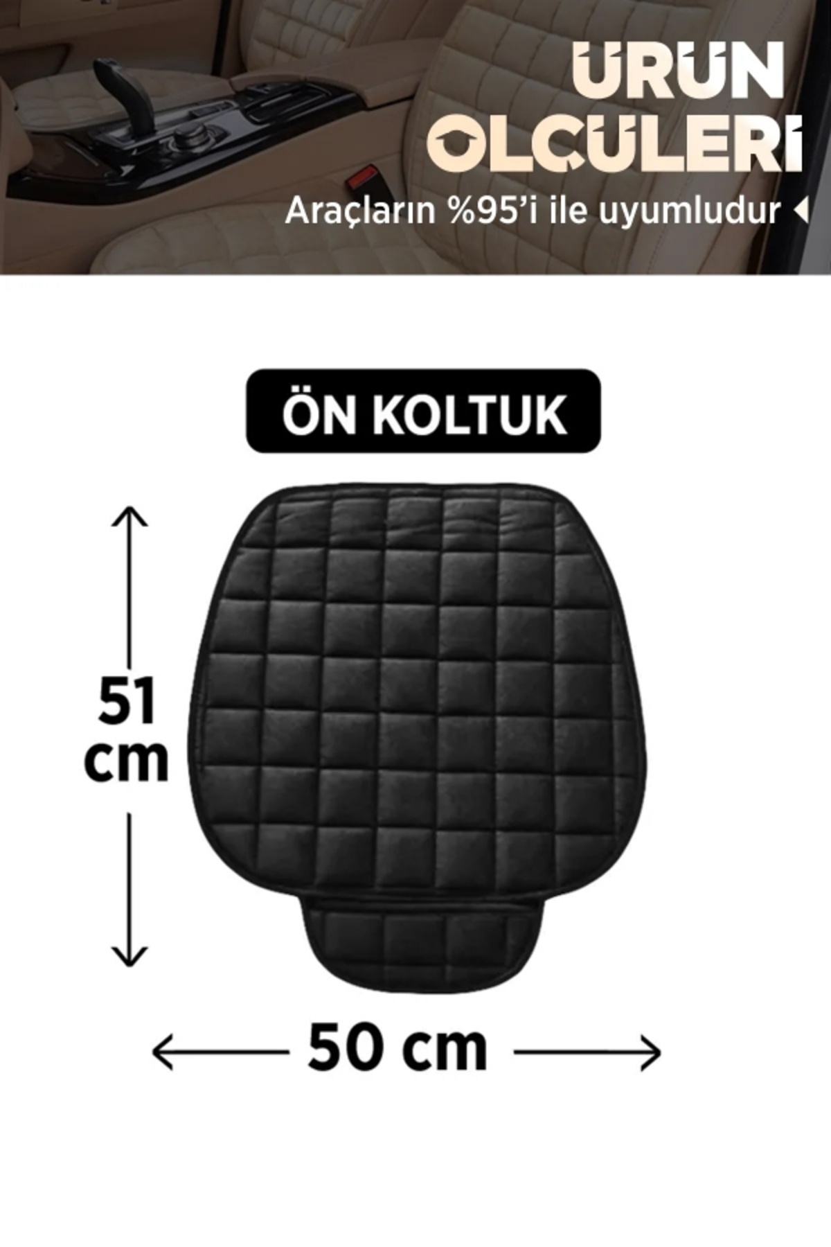 TEKNOCLUB Oto Araç Araba Ortepedik Cepli Terletmez Ön Koltuk Minderİ Seti, Koruyucu fotoğrafı 3 (önizleme)