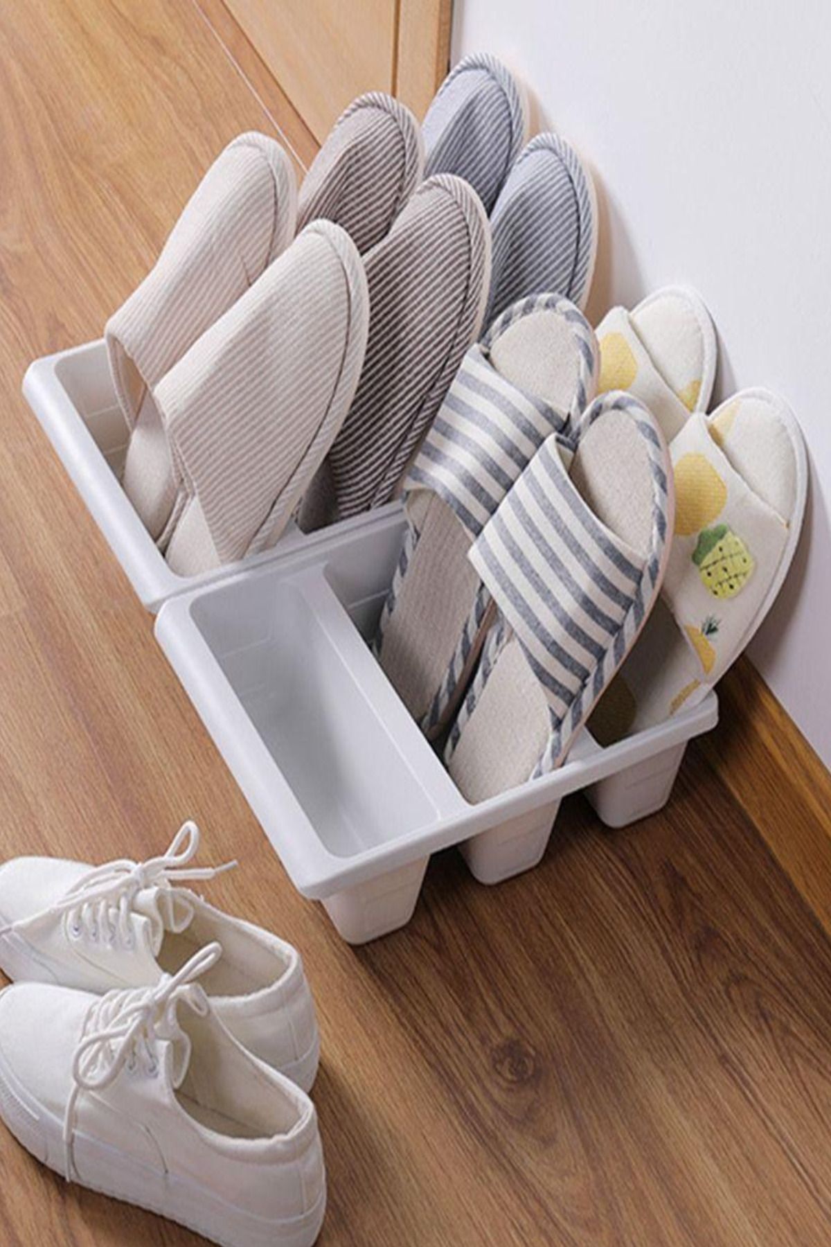 Bayev-12 Pieces Roman Shoe Set - 3 Vertical Shoe Rack and Storage Box 4