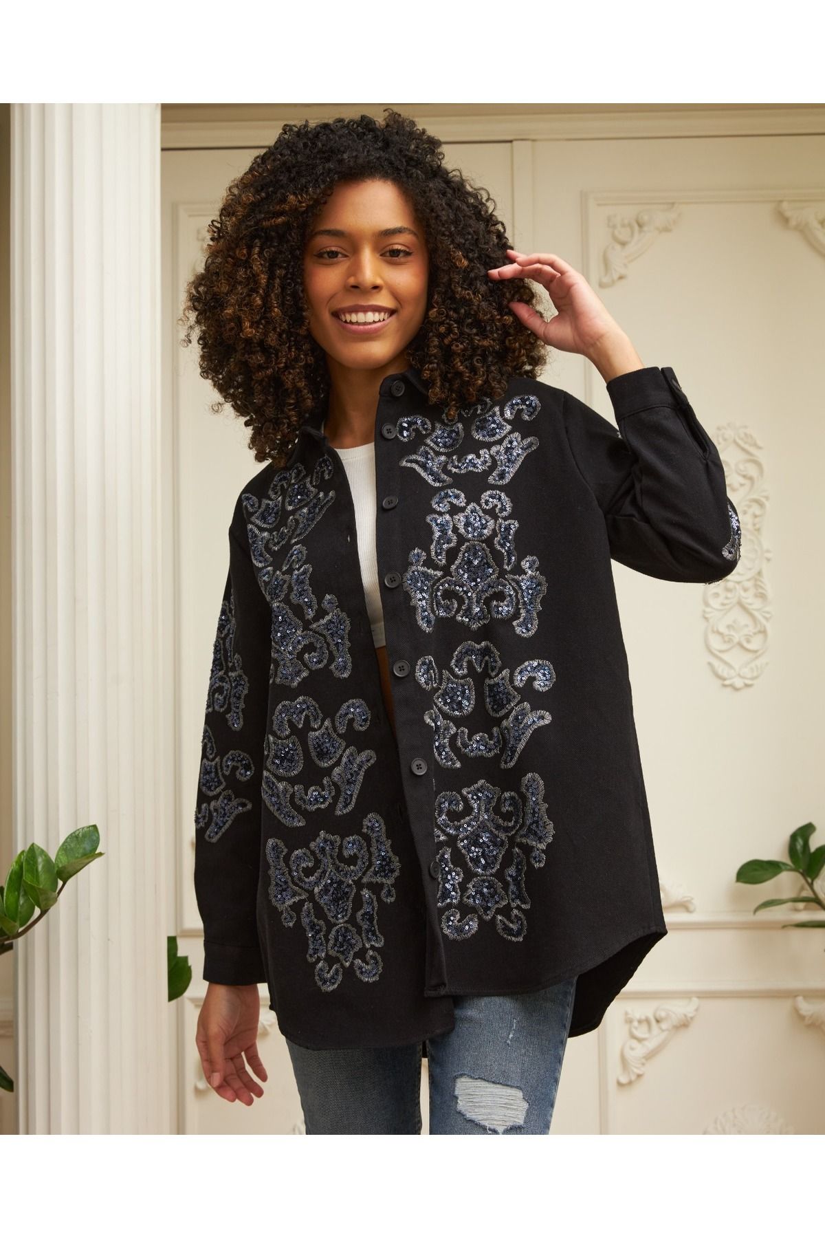 gabardine embroidée