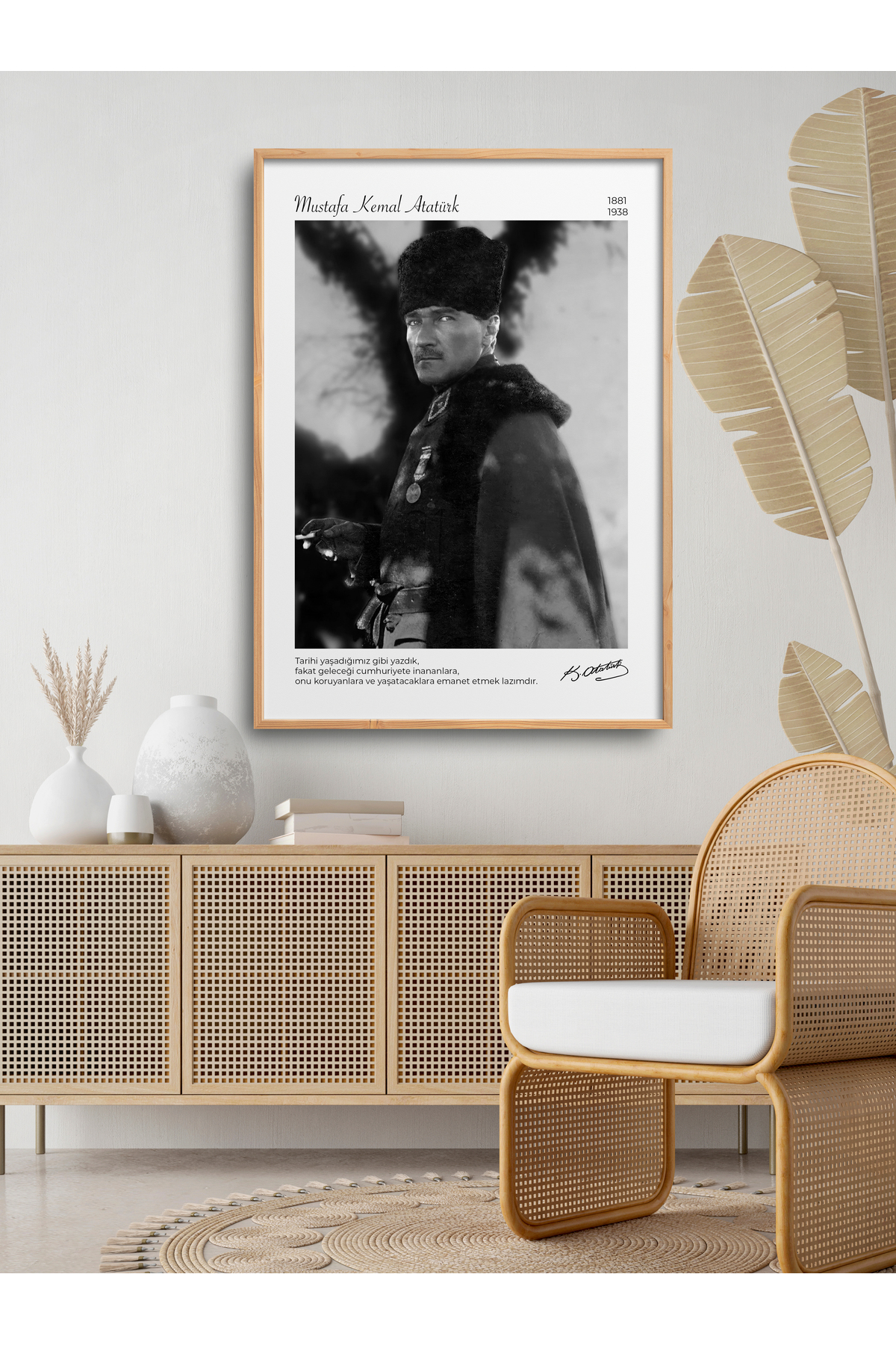 Single Frame Atatürk Portrait Poster Table ATA014