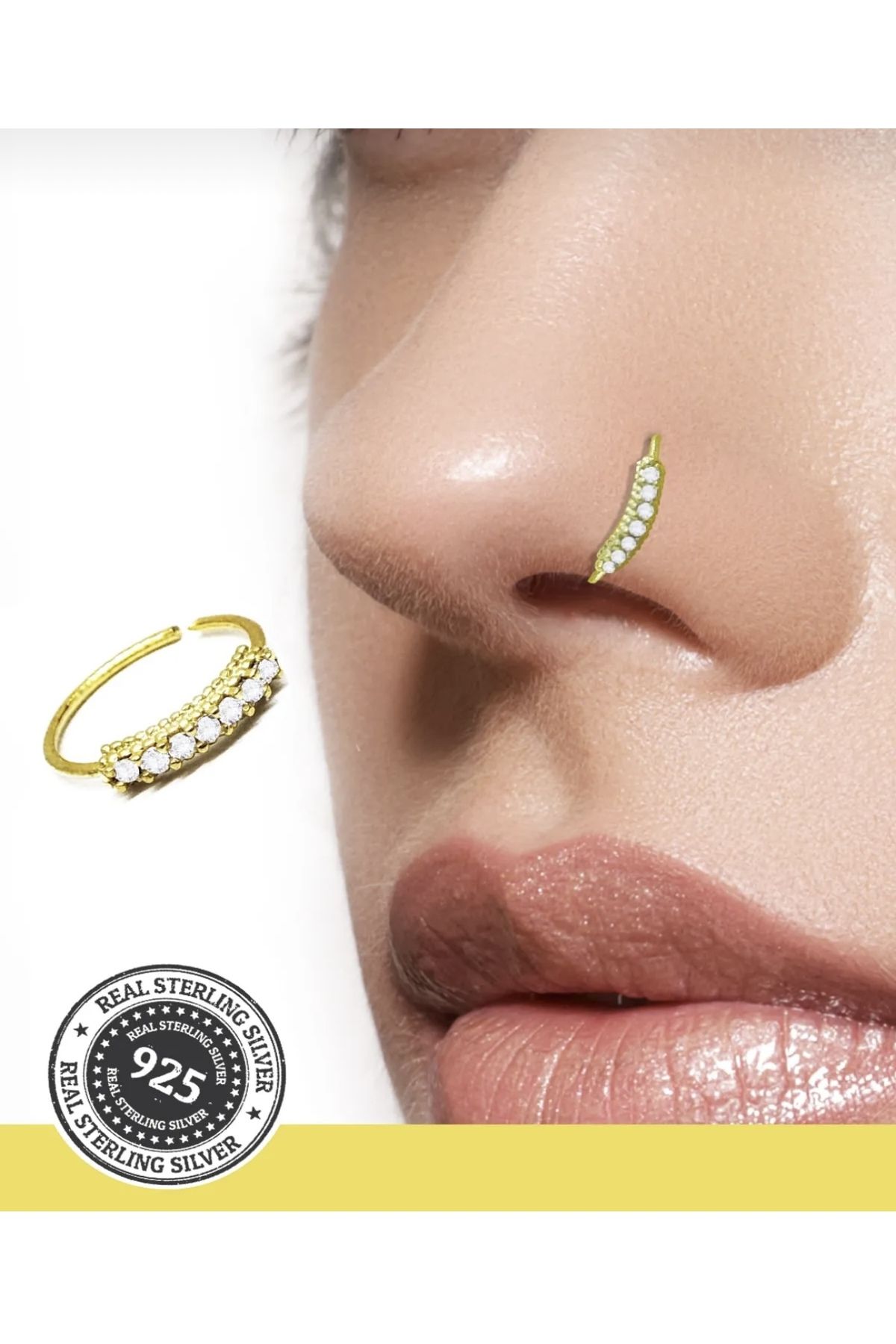 Colored nose studs top
