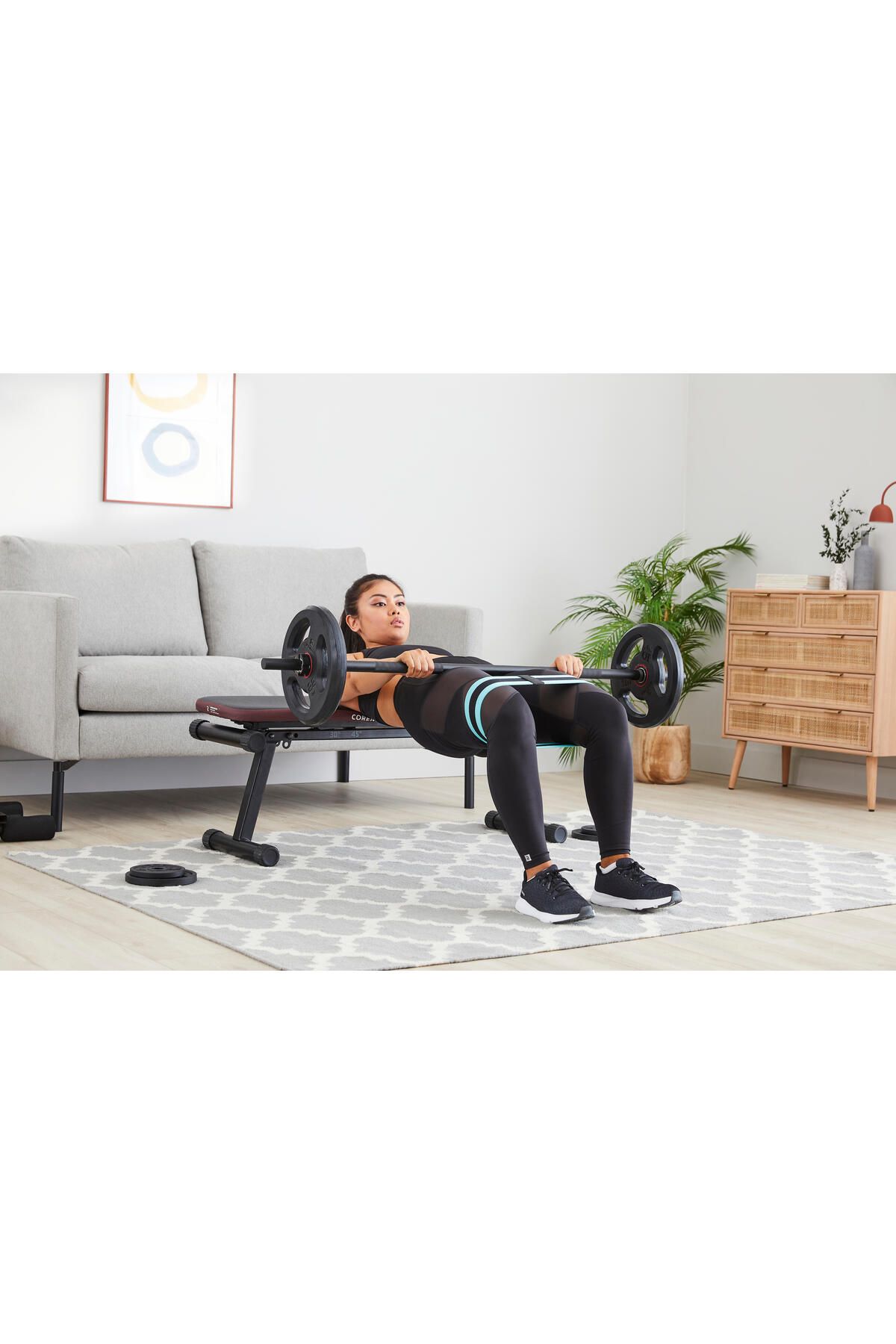 کش مقاومتی آبی باند مقاومت الاستیک 14 کیلوگرم 740 میلی متر پا لگن Decathlon