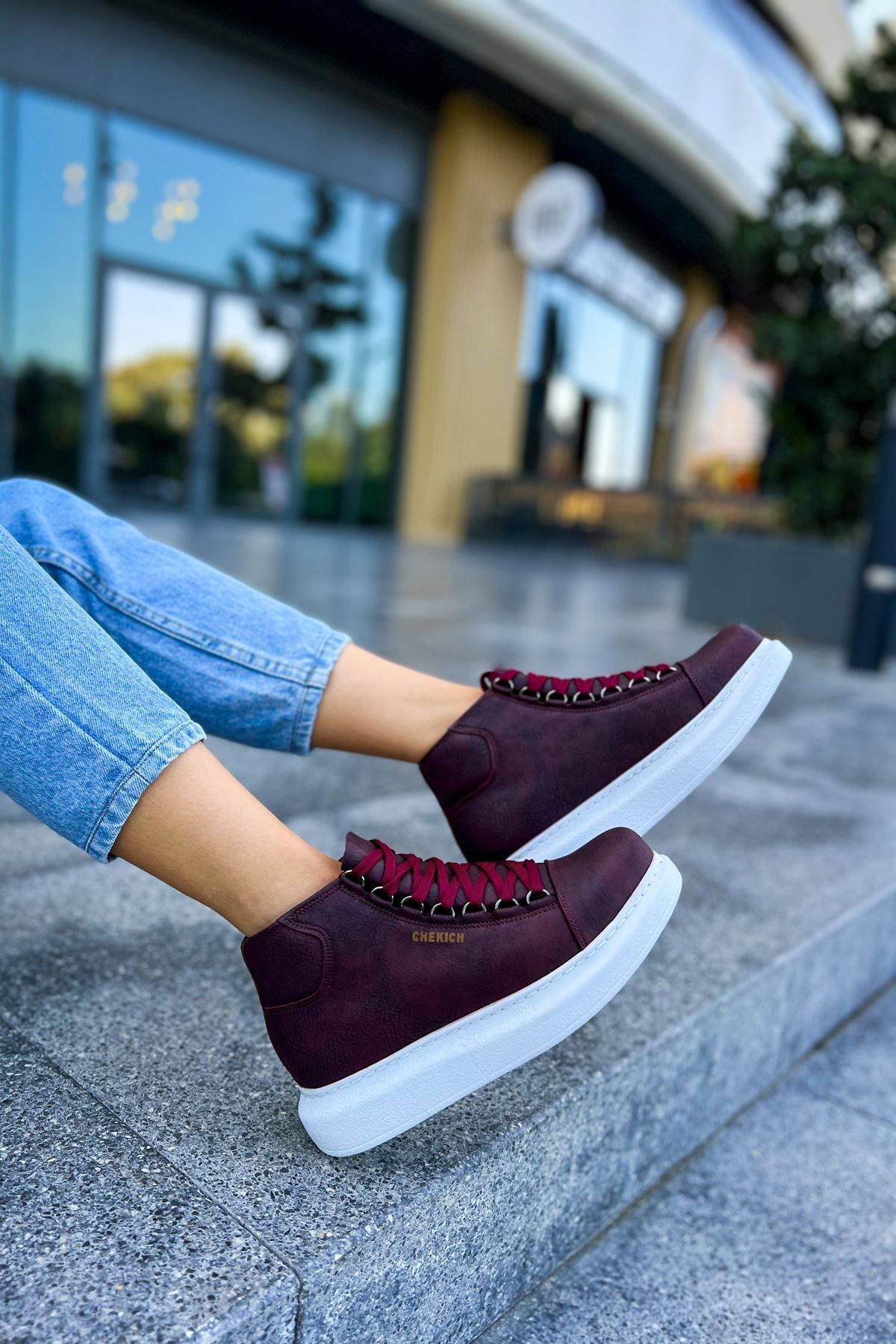 TREND Ankle Boots Burgundy Flat Trendyol
