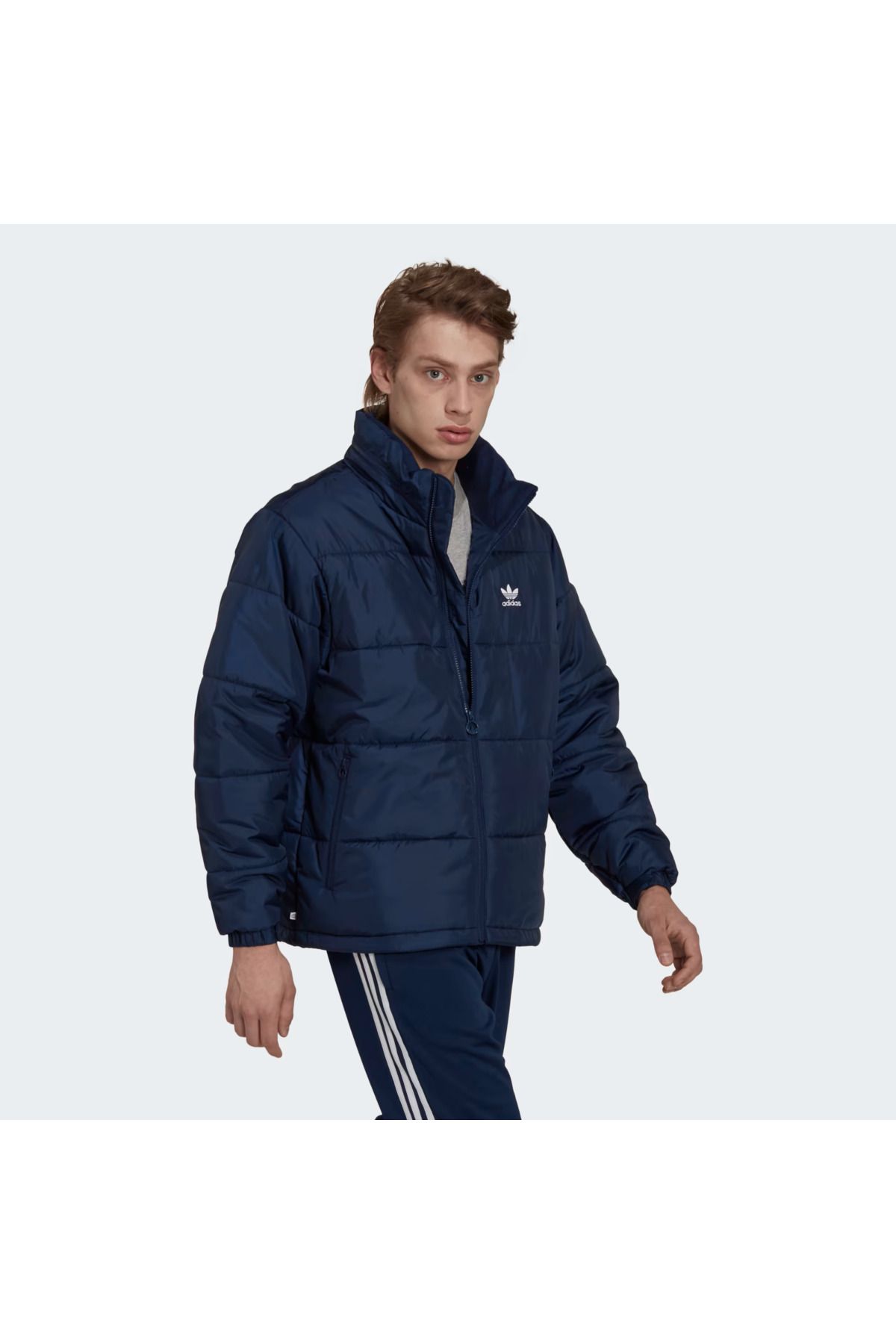 adidas Sports Winterjacket Blue Puffer Trendyol