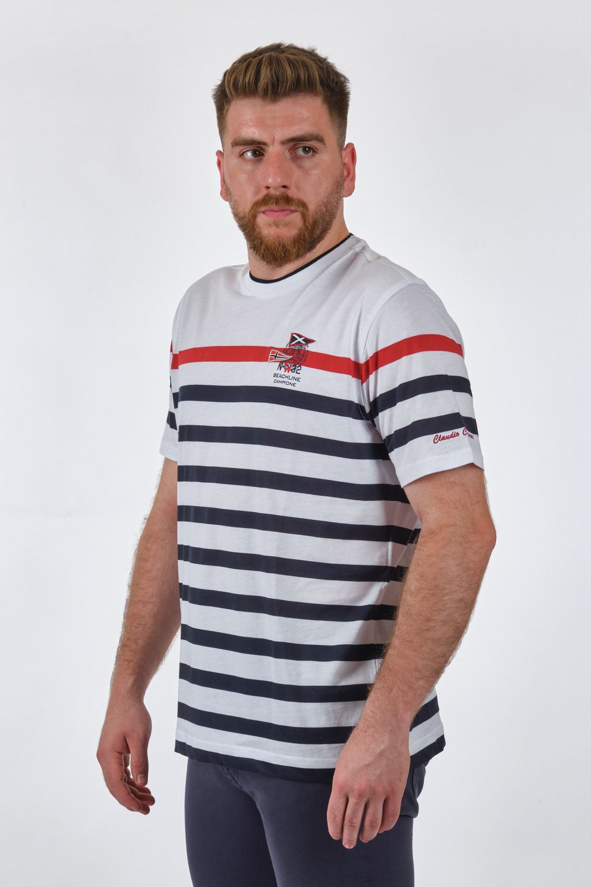 Campione Claudio Campione Men s T Shirt White Navy 1319011